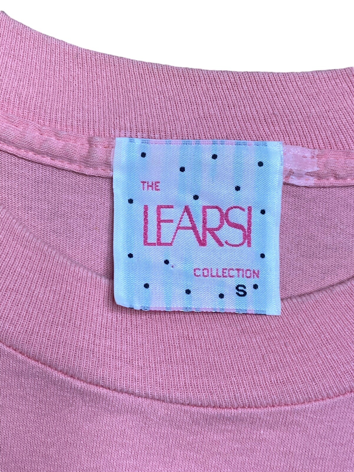 LEARSI Vintage Women’s Size Small Single-Stitch Coral Tee w/Embroidered Fish