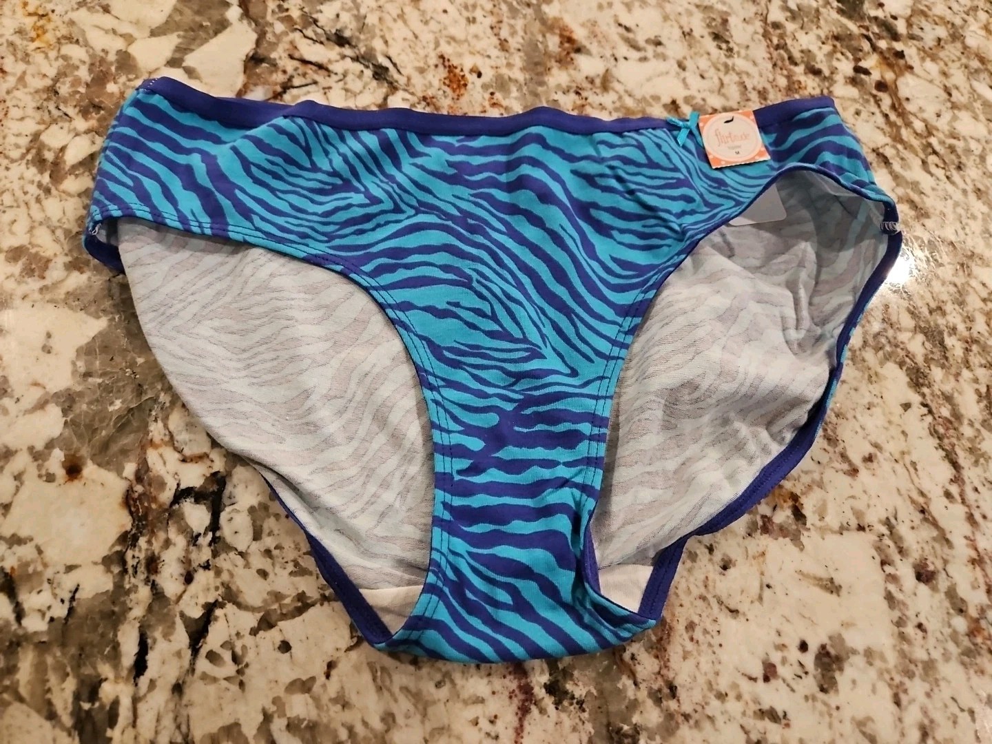 Flirtitude Hipster Zebra Print Cotton Medium Hipster Bikini Panties Underwear
