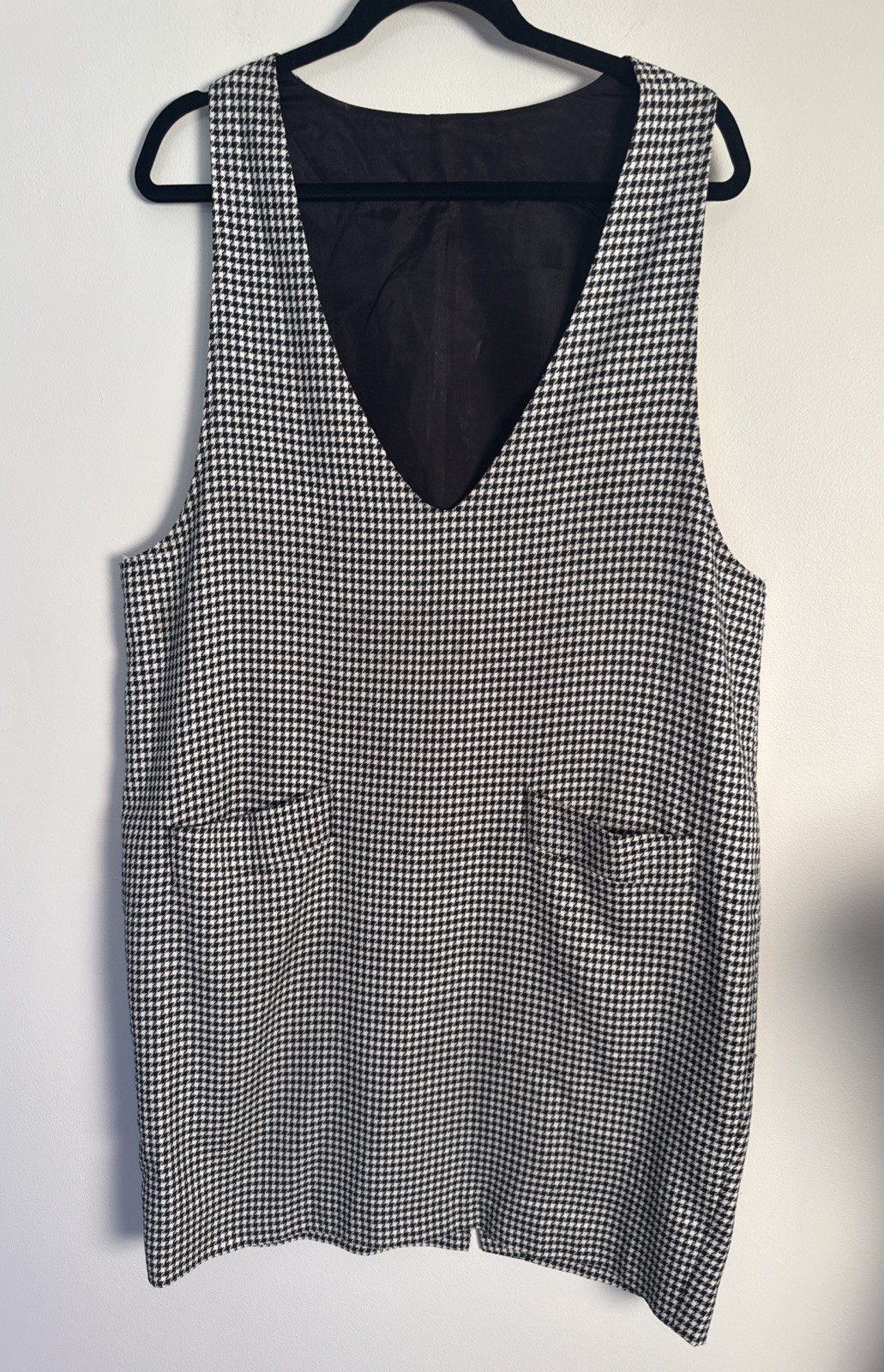 Vintage Women’s Houndstooth Jumper Dress SZ 16 Preppy Mod Classic USA Union Made