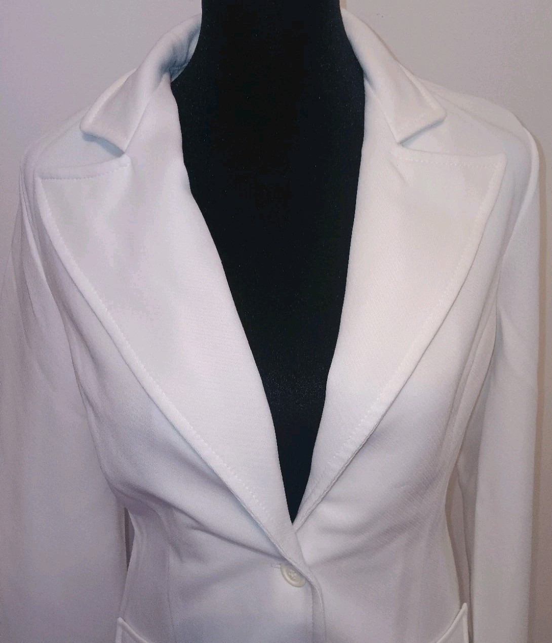 VTG Equestrian Cut White Blazer Kingsley Riding Jacket Disco Club Coat 12 1970s