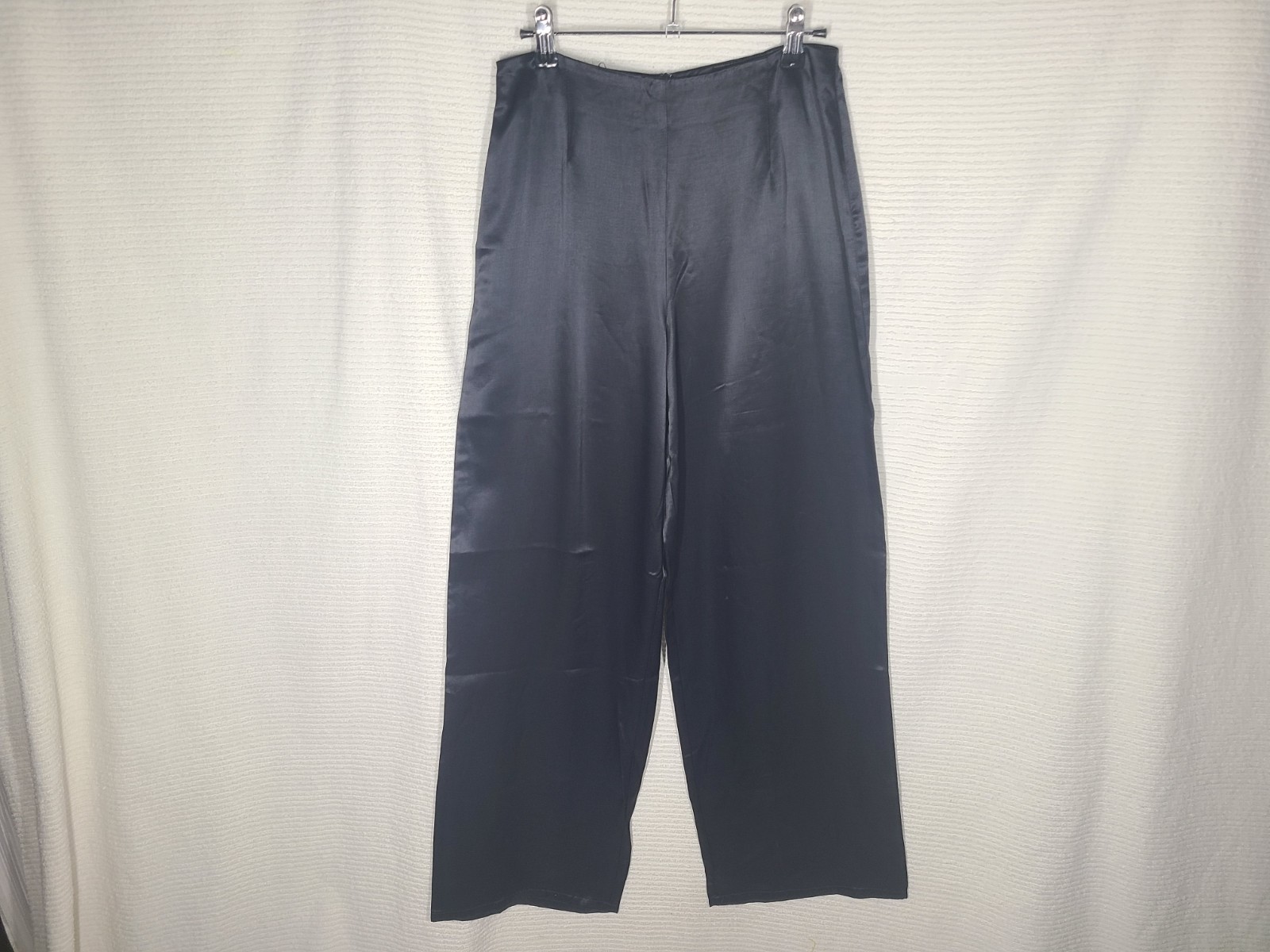 Vtg 1990s Express Black Satin Pants Wide Leg 5/6 31w Mall Brand y2k Evening