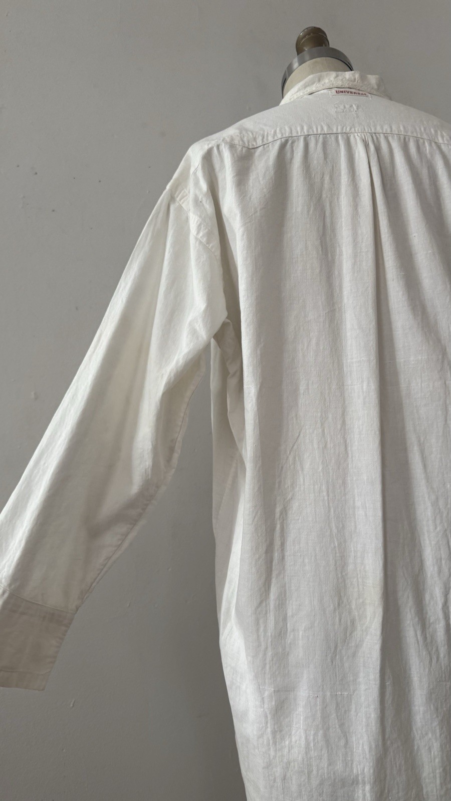 Antique Edwardian 1910s 1920s Cotton Night Shirt Dress Workwear Smock Oversized