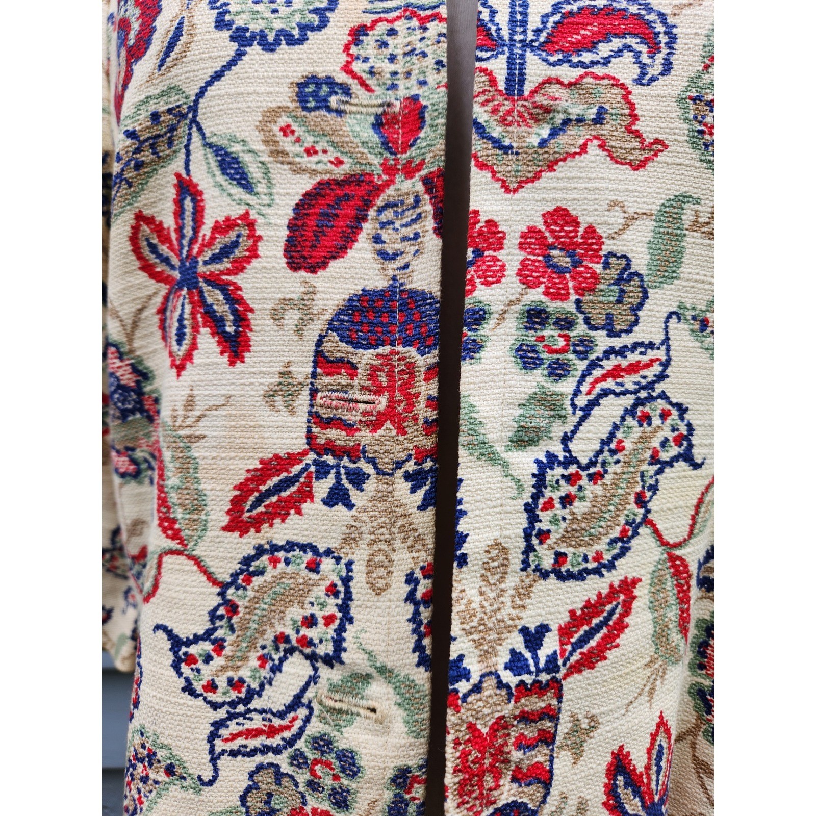 Vintage 60s Adelaar’s Aristocrat Jacket Cream Floral Paisley Tapestry 12