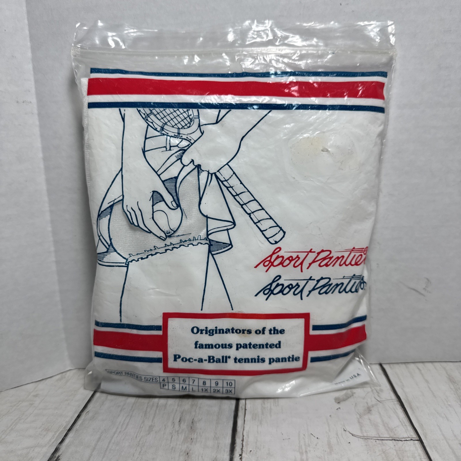 Sport Panties POC-A-BALL Size 7 White Nylon Pockets Tennis Panty In Package Vtg