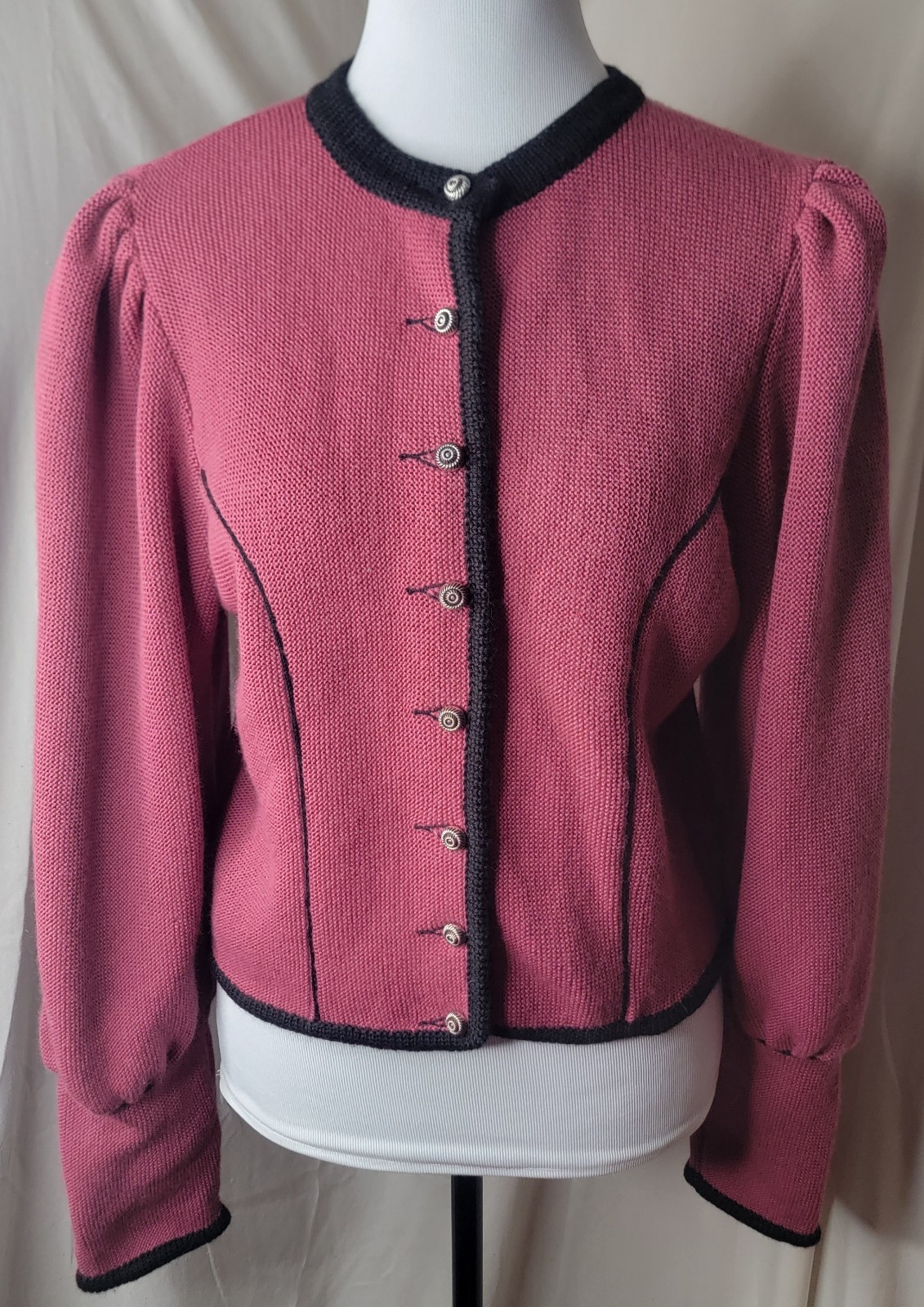 Vtg Astrifa Austrian Trachten Cardigan Dirndl Sweater Pure New Wool Alpine Folk