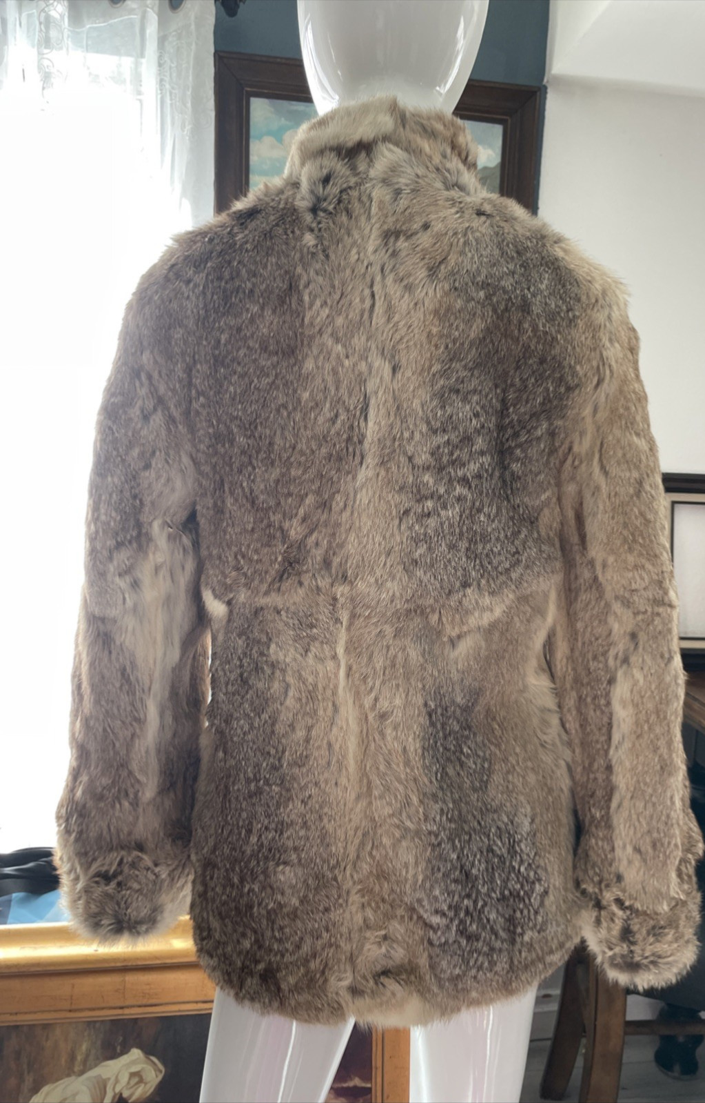 VTG 70s 80s Made in Hong Kong Reversible Rabbit Fur Coat Jacket Women’s Sz S