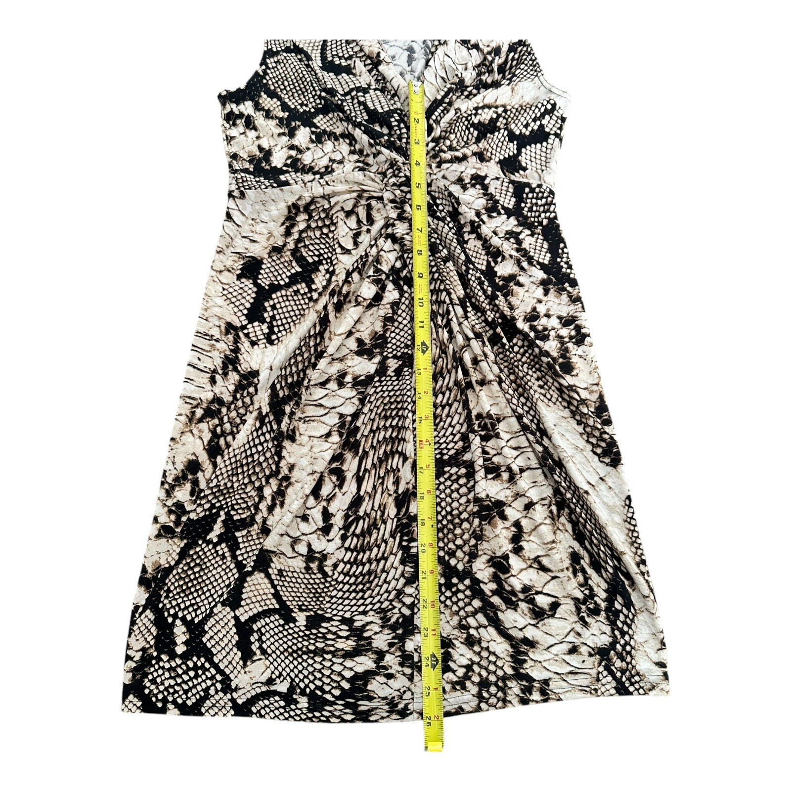 Vintage Y2K 90s L’Amadei Snakeskin Print Wrap Dress SM