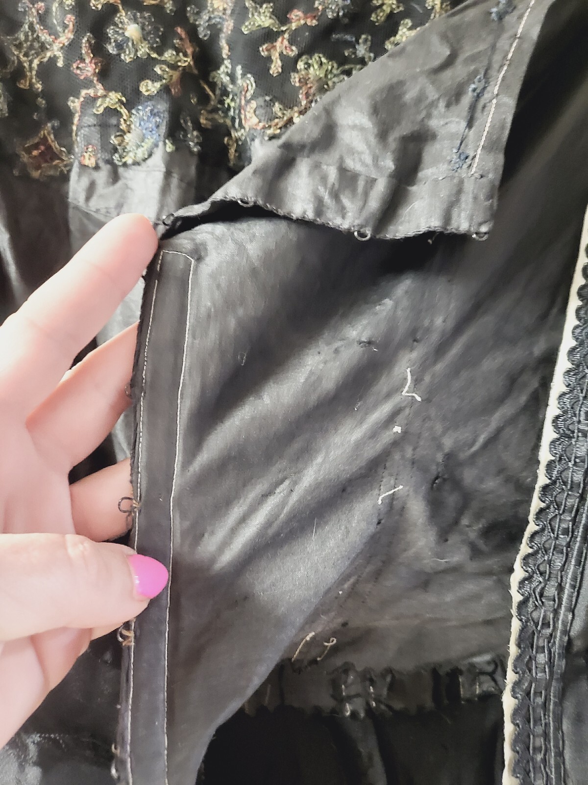 Antique Edwardian Victorian Black Evening Dress As Is Small
