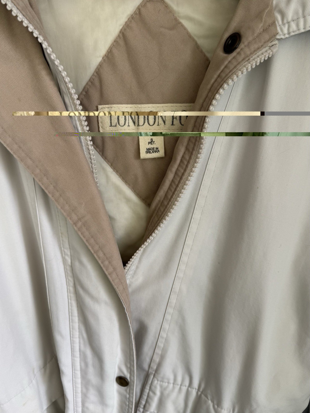 Vintage London Fog Creme Utility Jacket With Hood