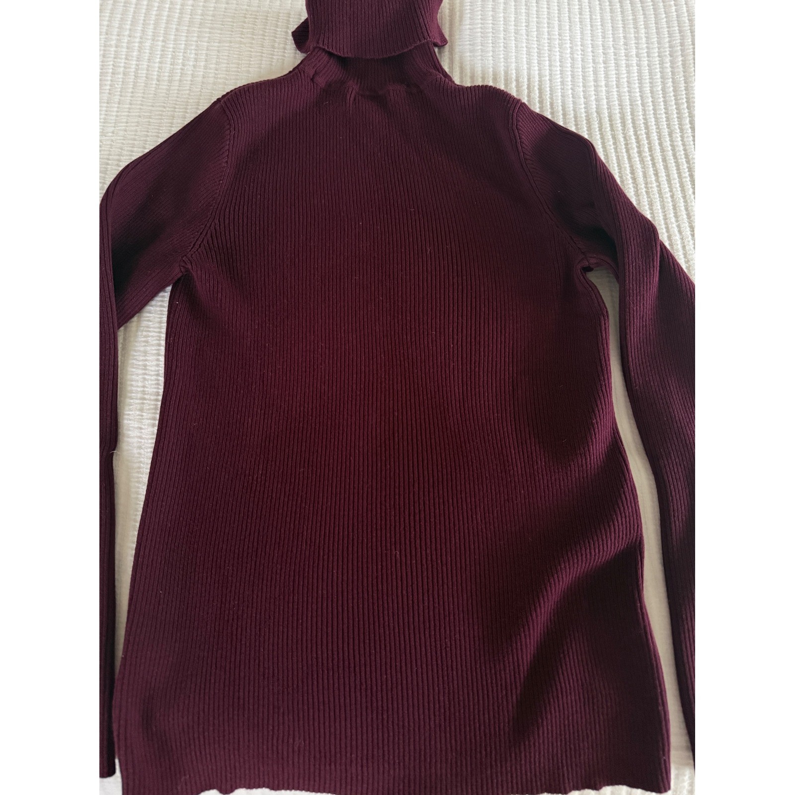 Vtg Lauren Ralph Lauren Sweater M Wine Ribbed Cotton Turtleneck Classic Preppy