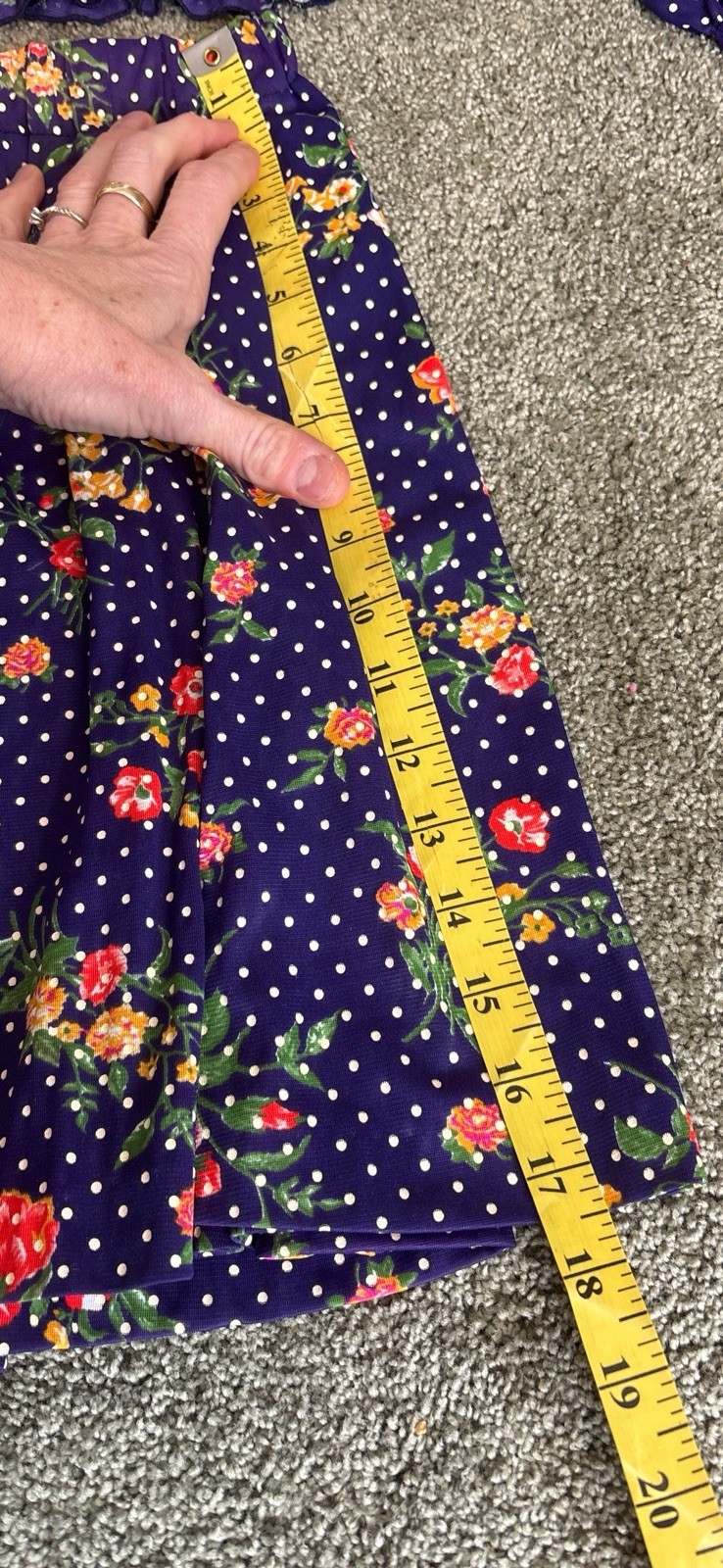 Vintage “Rag Dolls” Matching Set Skater Skirt And Crop Top Polka Dot Floral