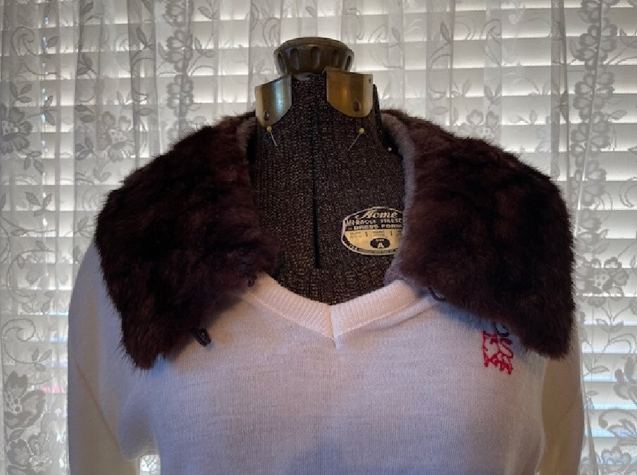 Vintage Mink Natural Fur Collar 1950s-1970s