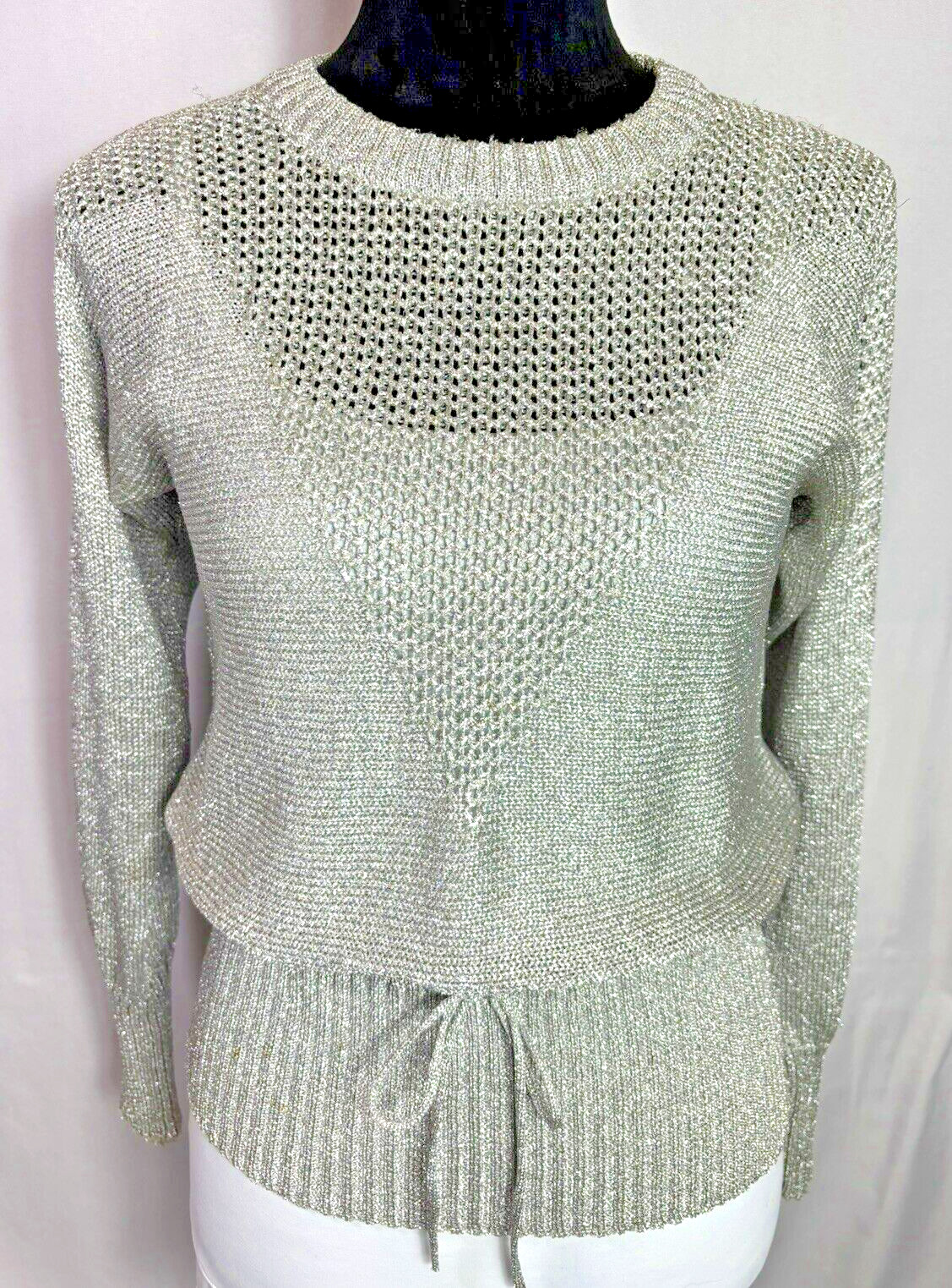 Maretto by Jon Michele Vintage Metallic Knit sweater 70’s Disco