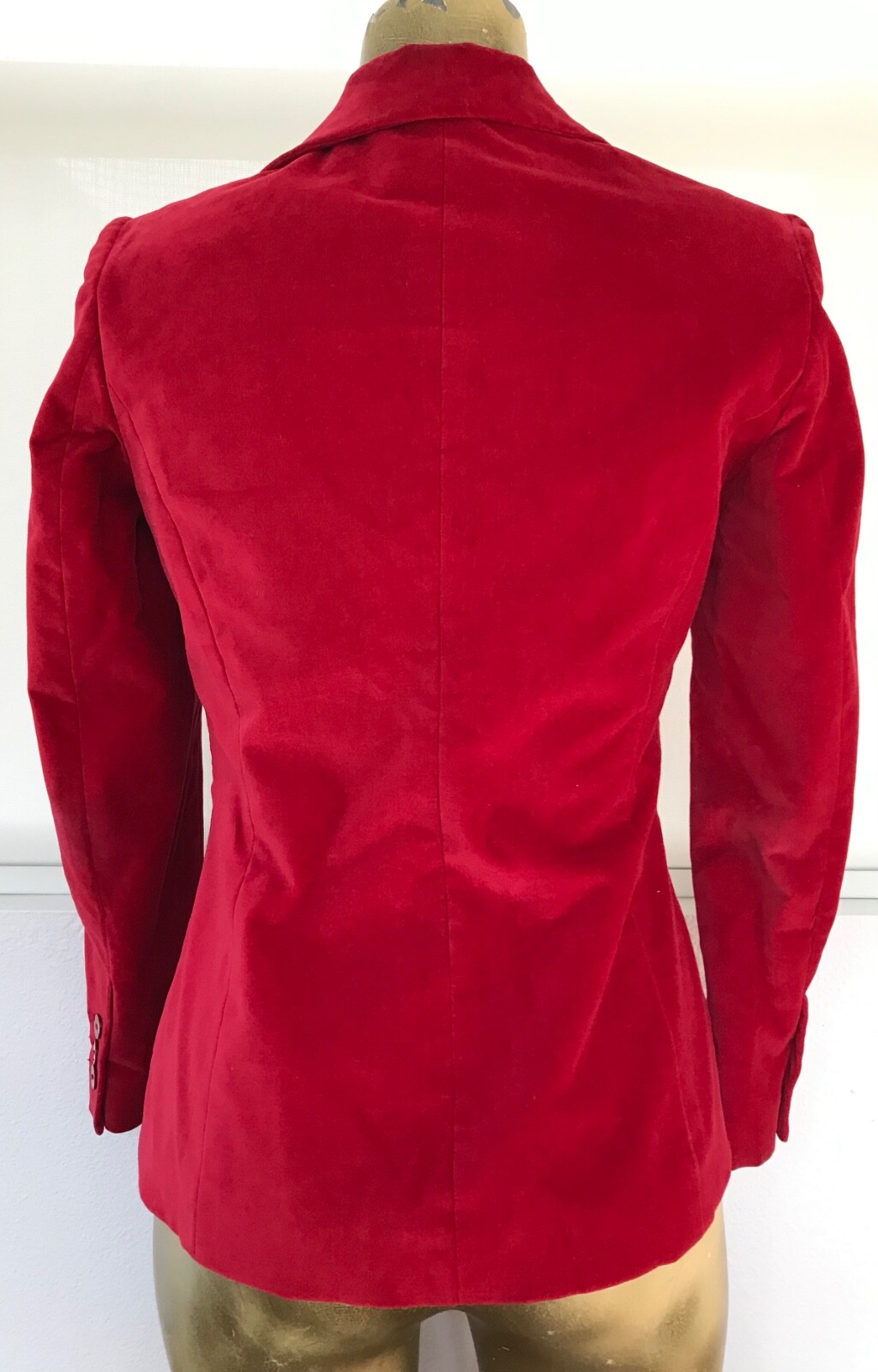 VINTAGE 80s Disco Era BLOOMINGDALES Red VELVET TUXEDO Smoking JACKET Size 2P