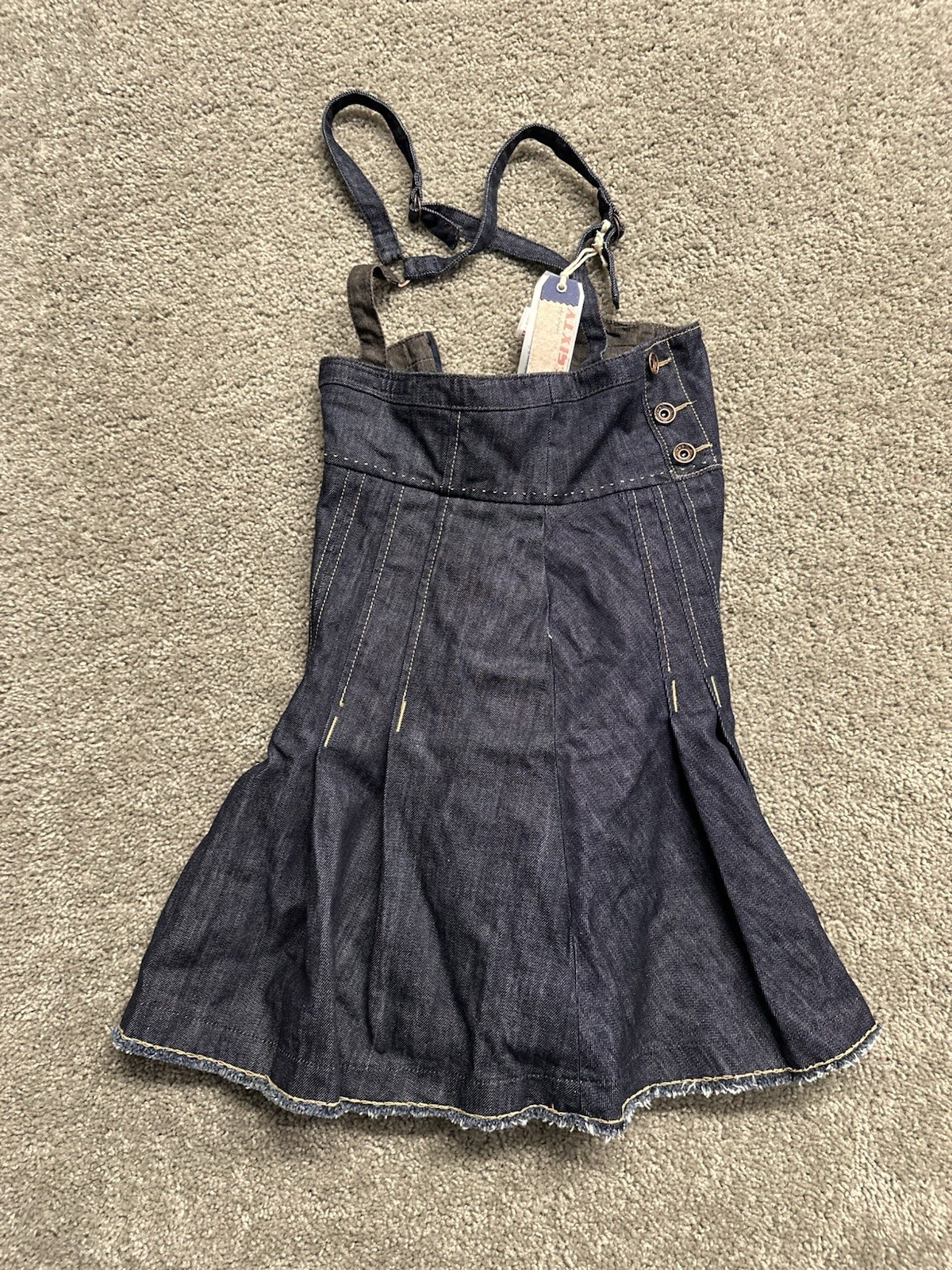 Y2K 2000s Miss Sixty Womens Denim Dress Cute *BROKEN ZIPPER* Dark Wash Small VTG