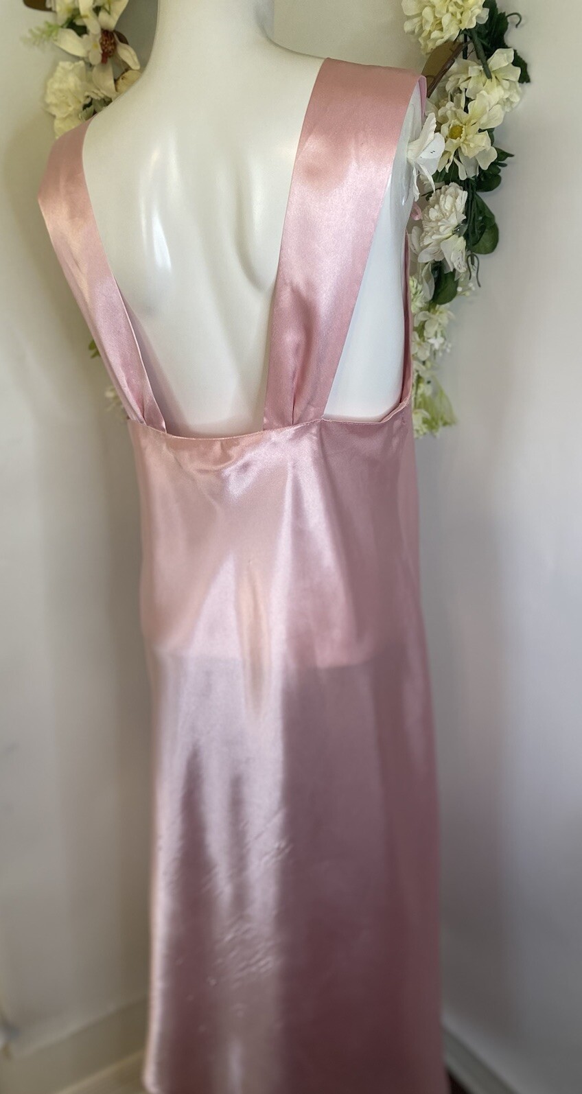Vintage Val Mode Pink Lingerie Peignoir Sleep Gown Dress Ankle Length Size Large