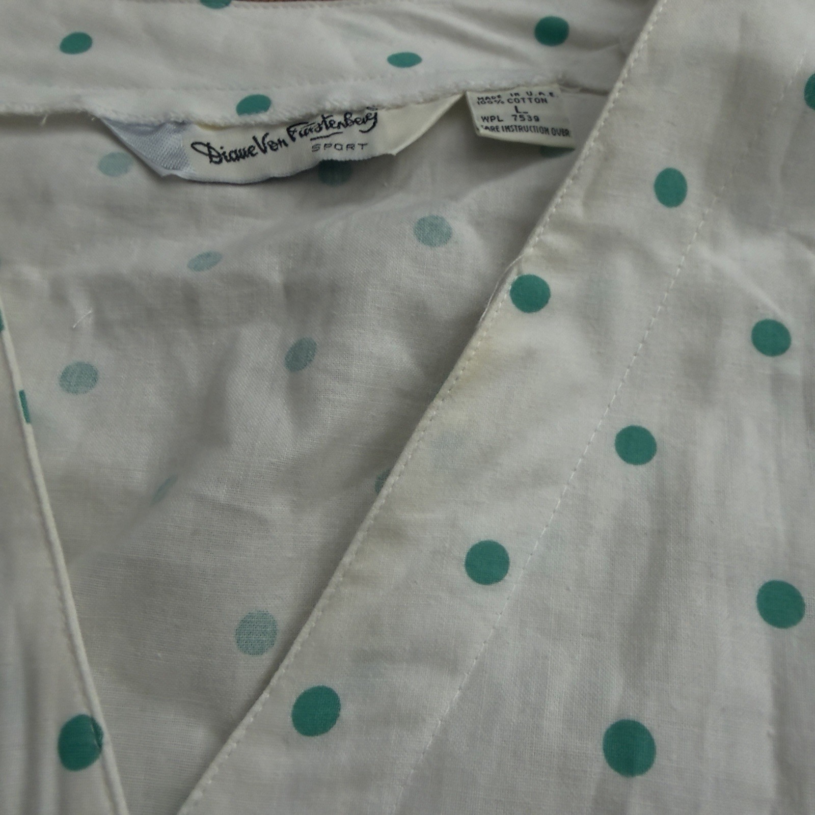 NOS Vtg 80s Diane von Furstenberg Sport Apparel Industries polka dot jumpsuit
