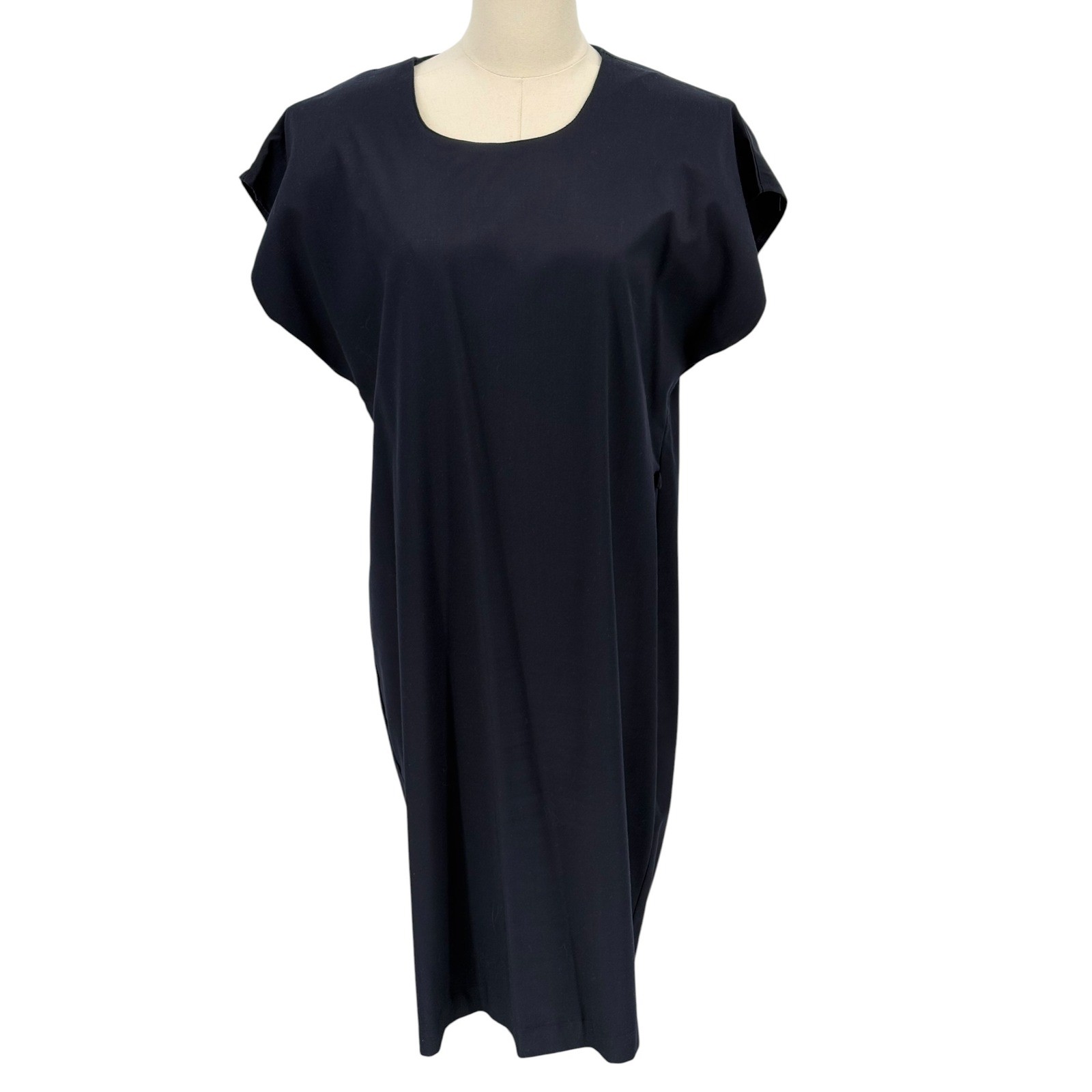 K.C. Spencer Vintage 2-Piece Dress Set Navy Abstract Gold 100% Rayon Size 12