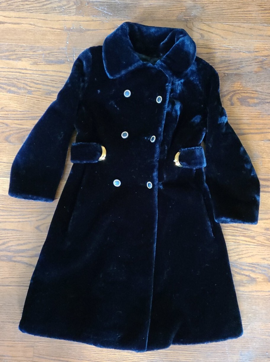 Vintage Borgazia by Russel Taylor Black Faux Double Breasted Coat Union Made