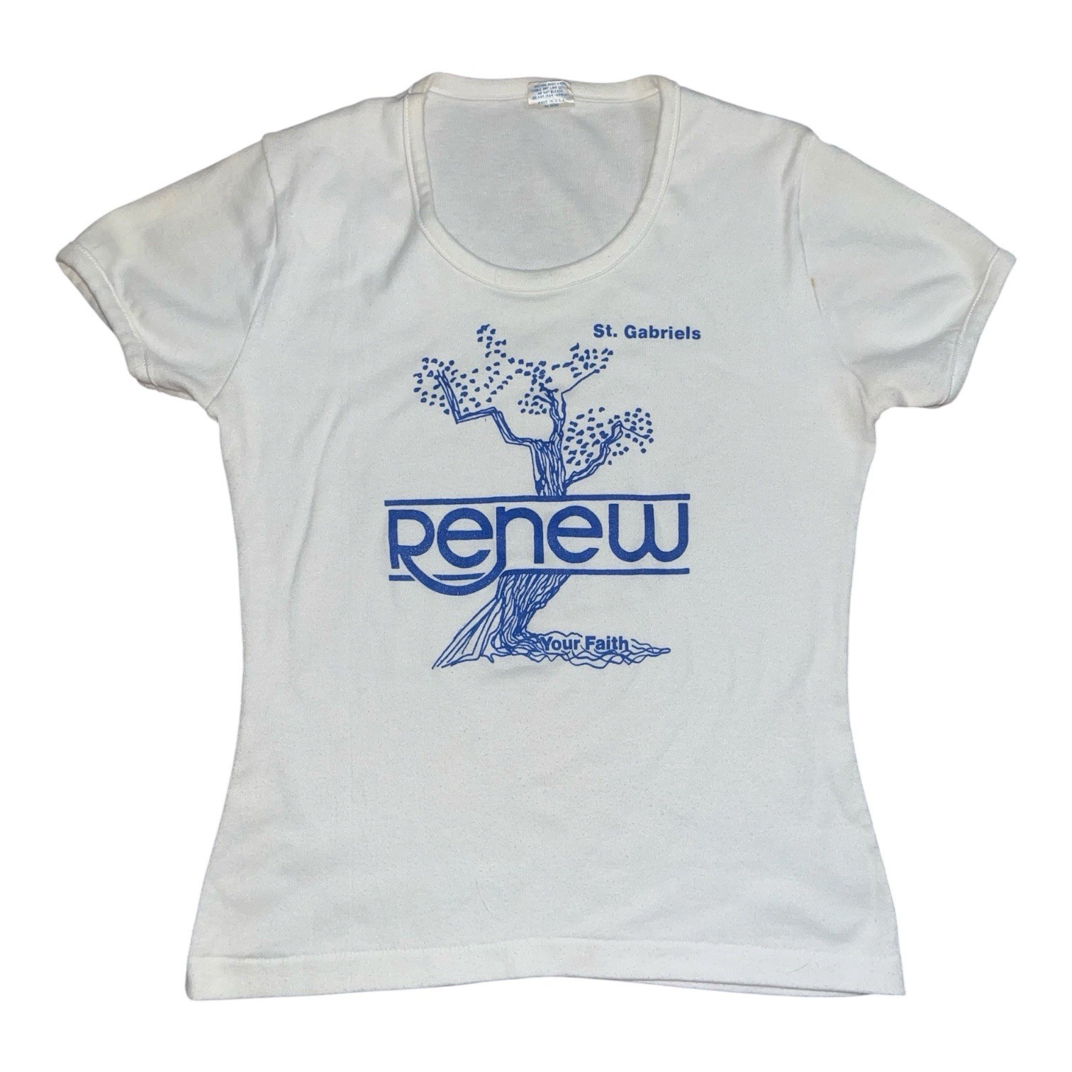 Vintage 1980s Fun Tees Sportswear Renew Your Faith Jesus Tee Woman’s Shirt