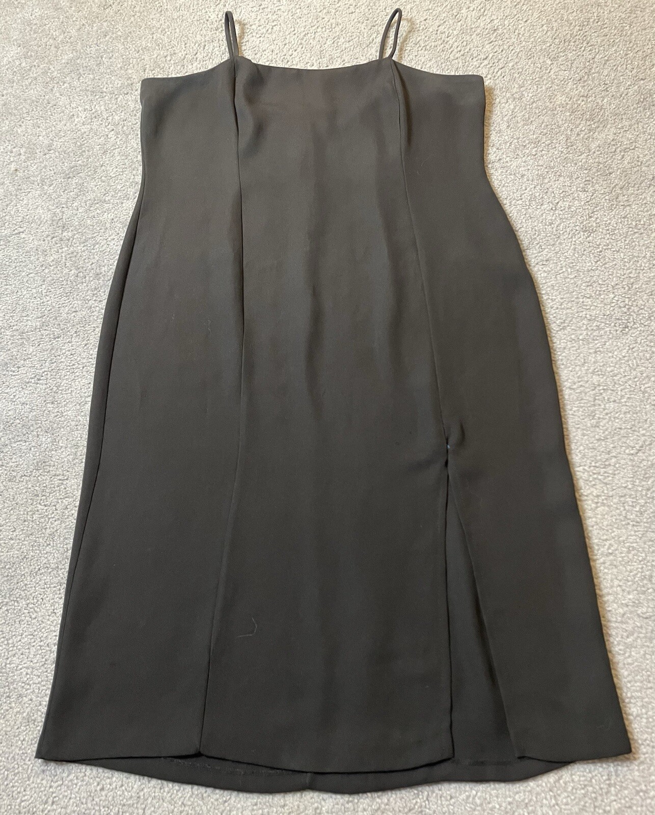 70s Formal Slip Midi Dress 2XL Black Eveningwear Whimsigoth Minimalist Cocktail
