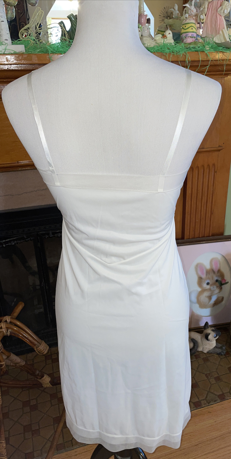 VINTAGE VAN RATE IVORY SLIP WITH LACE AND CHIFFON SIZE 32 PINUP GIRL!