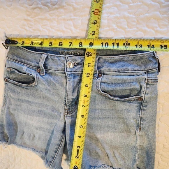 Y2K American Eagle Super Stretch Cut MICRO MINI Shorts Frayed 8 28 Western Vtg