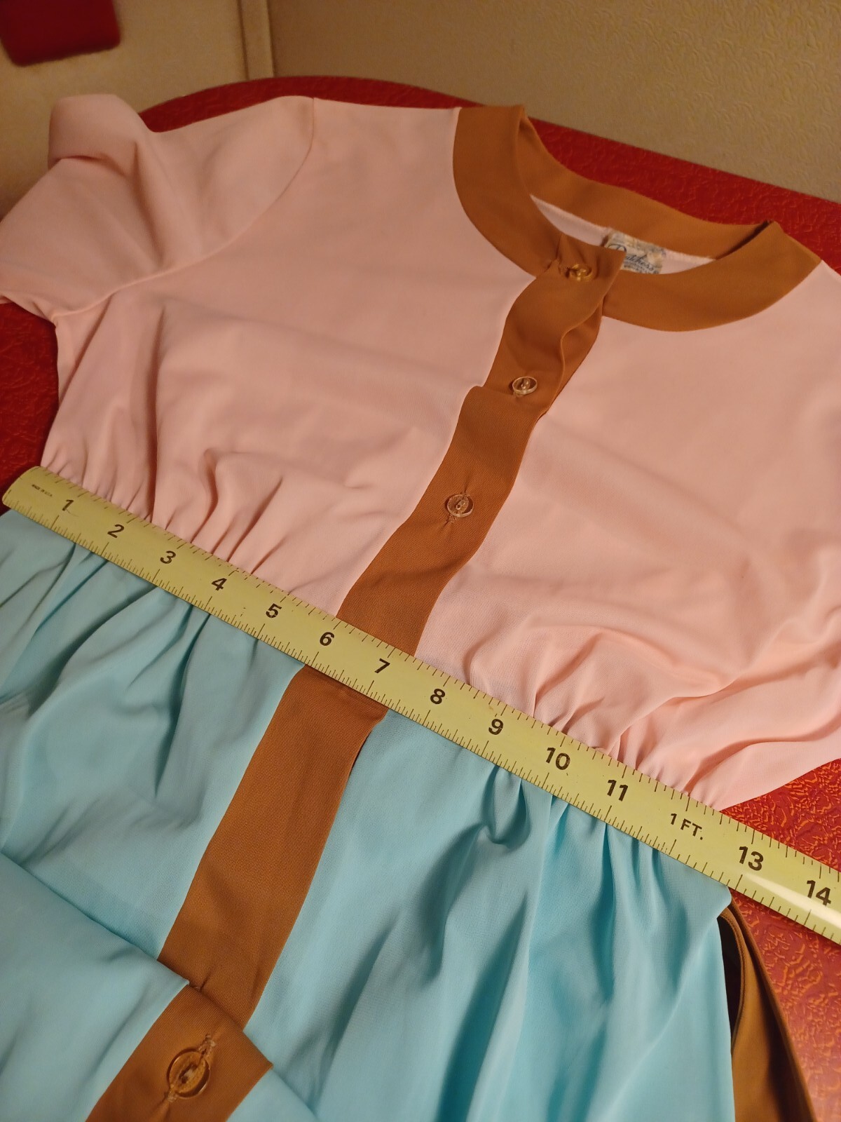 True Vintage Mid-century 1960s Dutchess Color Block Nylon Robe Mod MCM Groovy M