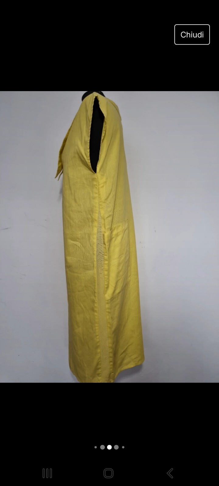 Vintage Womens Yellow Midi Dress L