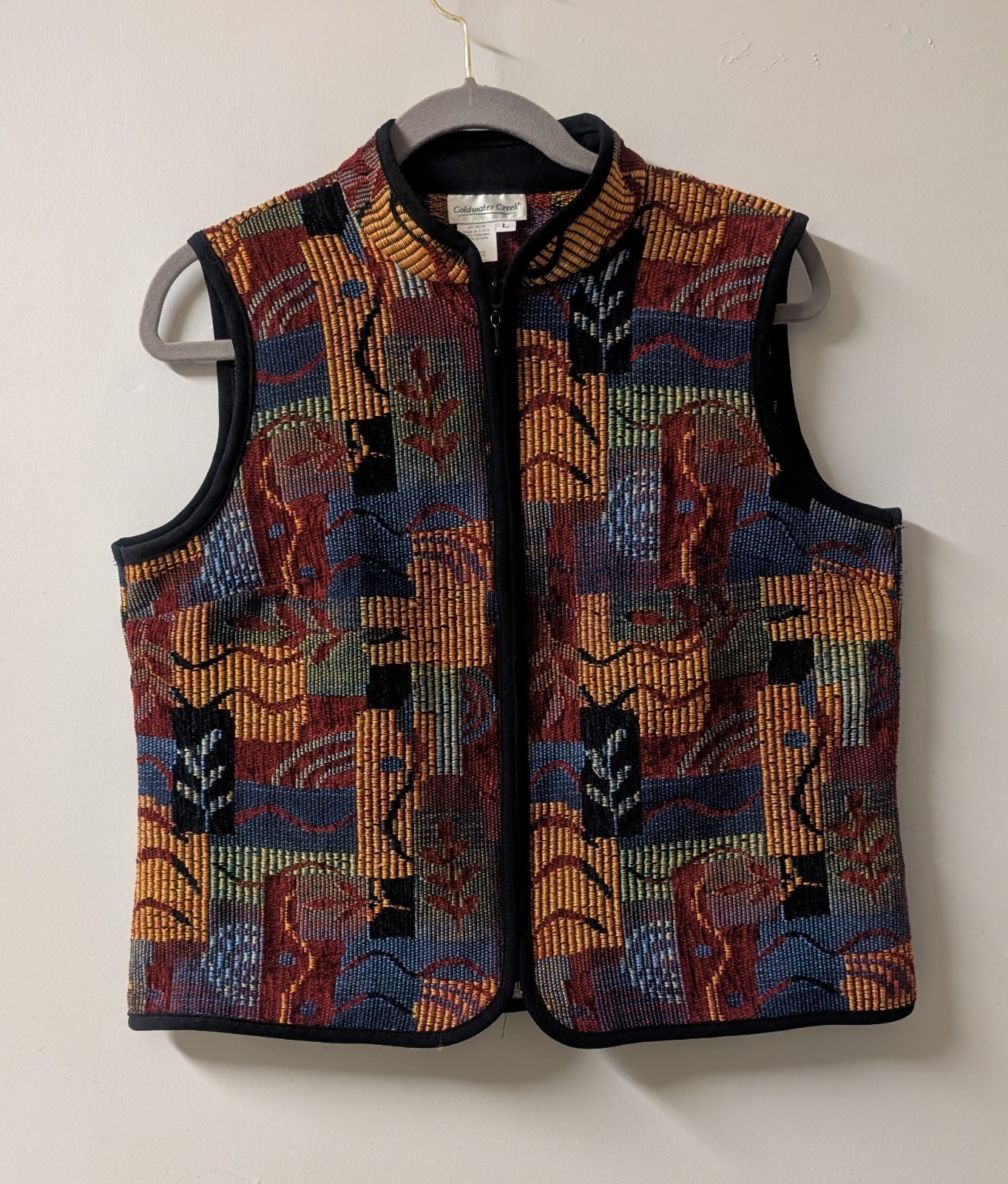 Coldwater Creek Vintage 90’s Tapestry Woven Full Zip Vest L