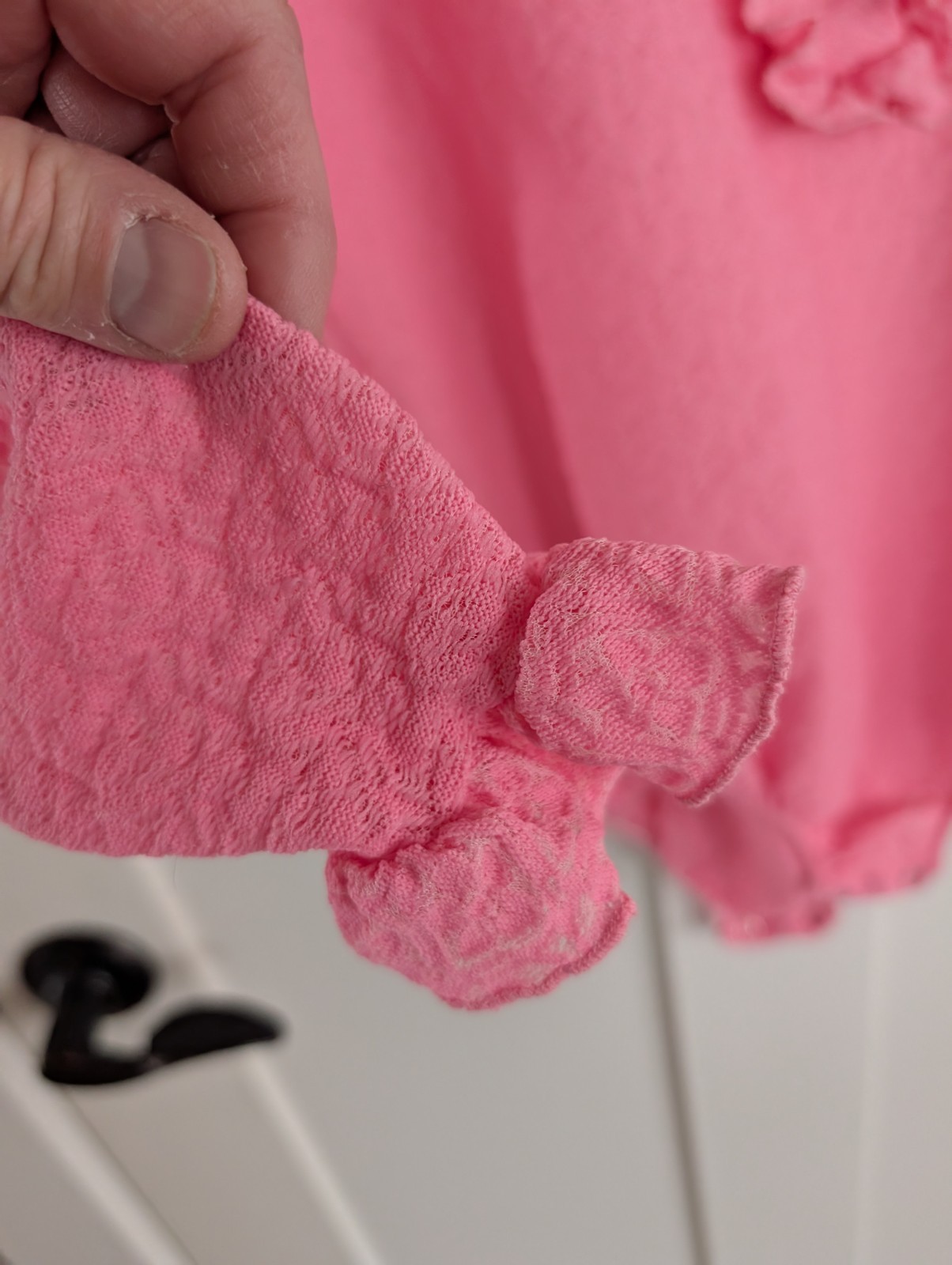 Vintage Pink Ruffle Leotard Blouse Dancer Ballet Sweater Womens M Kawaii 60s 70s
