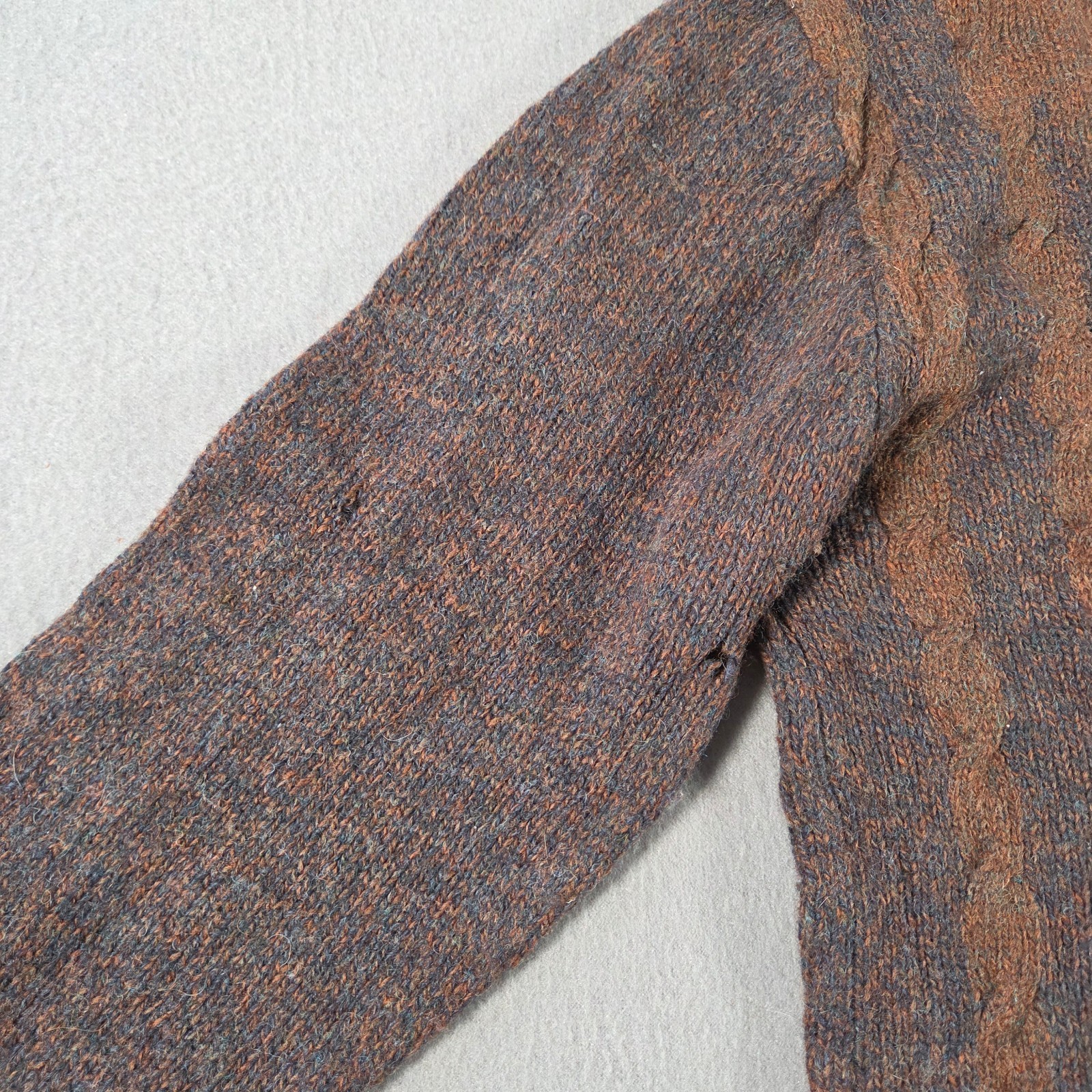 Vintage McGregor Sweater Womens Medium Brown Wool Cable Knit V Neck Pappy