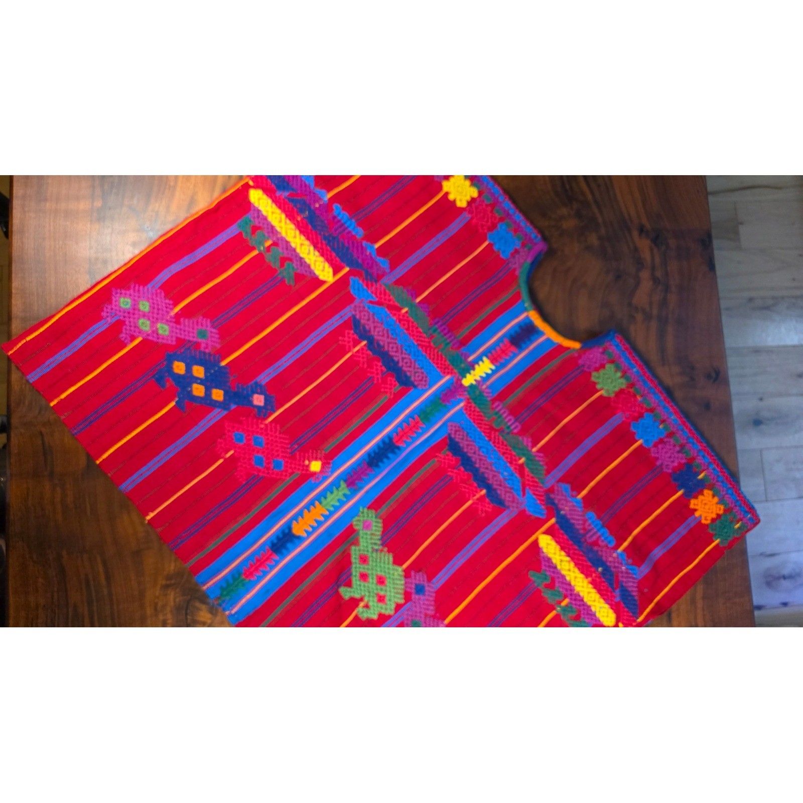 Vintage Guatemalan Huipil Handwoven Embroidered Mayan Boho Textile