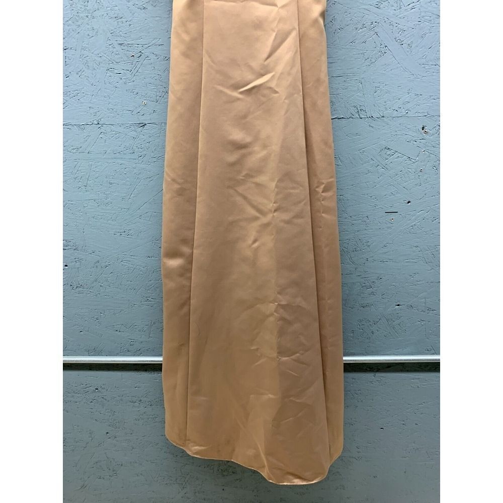 De Laru Beaded Satin Maxi Gown Dress Womens Size 5/6 Gold Vintage Y2K Formal