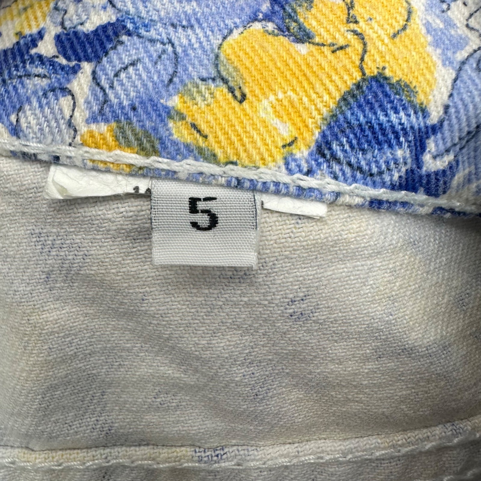 Vintage Shorts Paris Blues Y2K Floral High Waisted Denim Size 5 Blue Yellow
