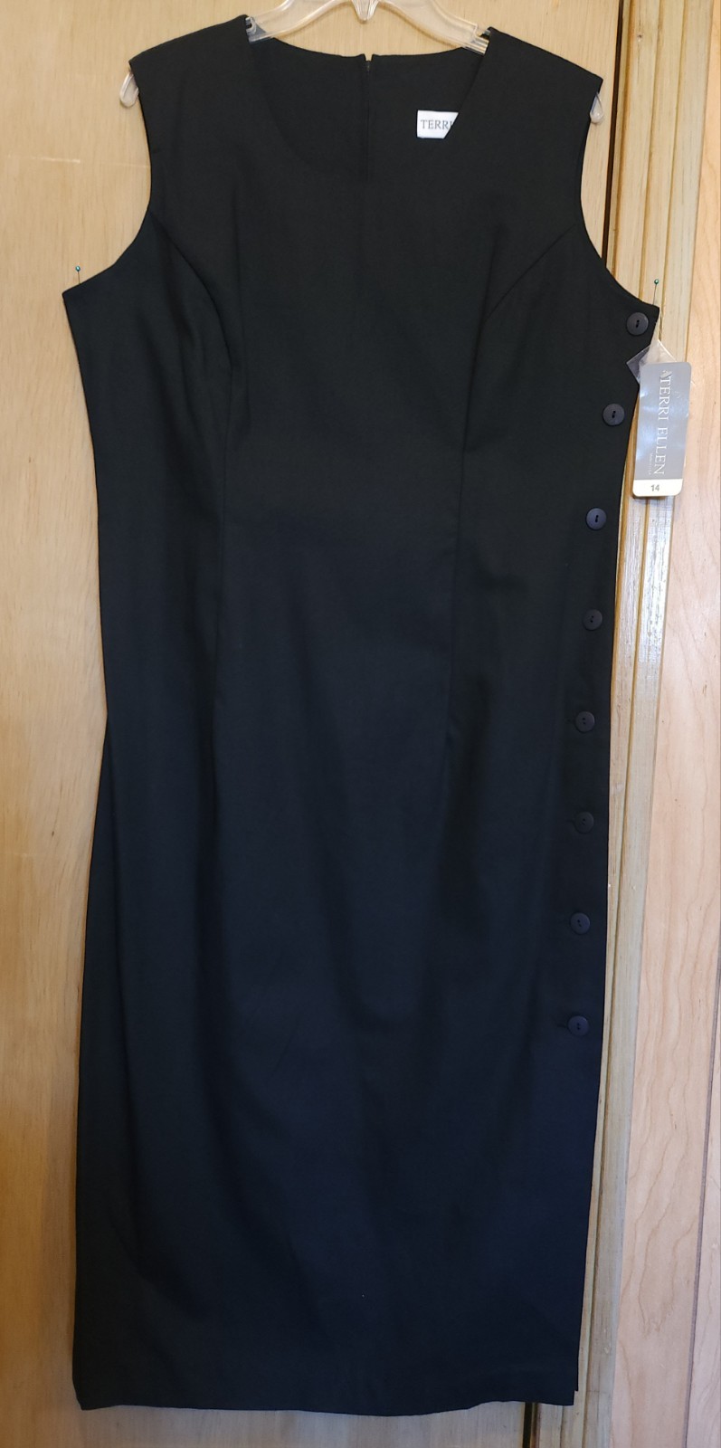 Vtg NOS Terri Ellen Dress Womens Sz 14 100% Cotton Woven Pencil Maxi Sleeveless