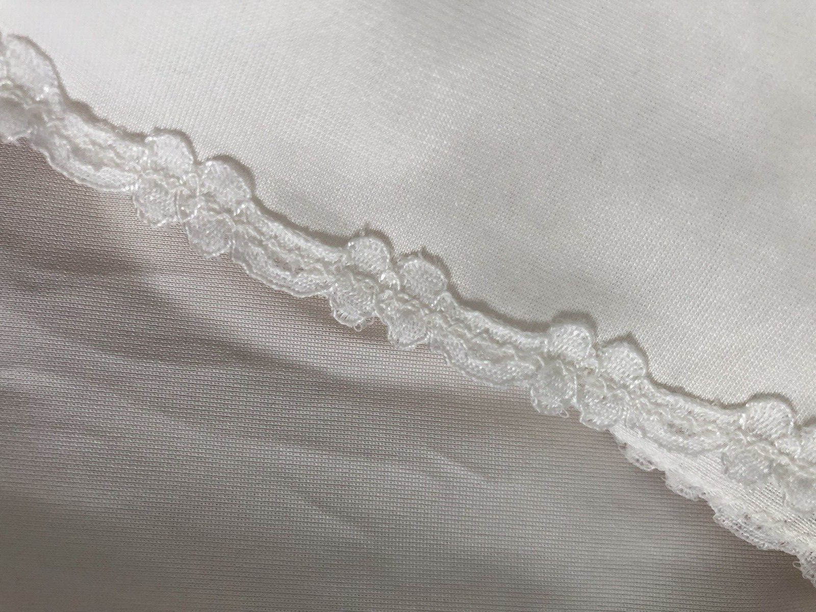 VTG 1950s 38 M/L White Nylon 42″ LONG FULL SLIP DRESS Retro SILKY XL