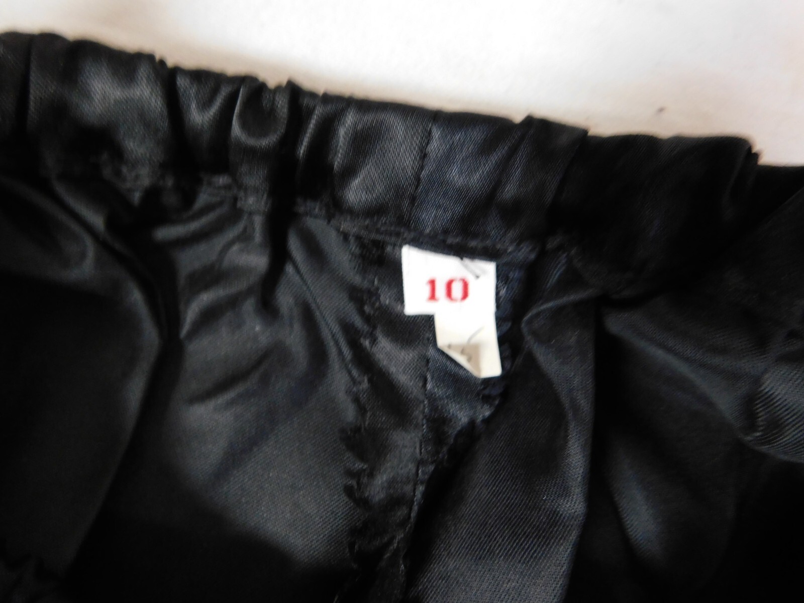 Vintage Black Satin Elastic Waist Pants 28″ Inseam Small )*