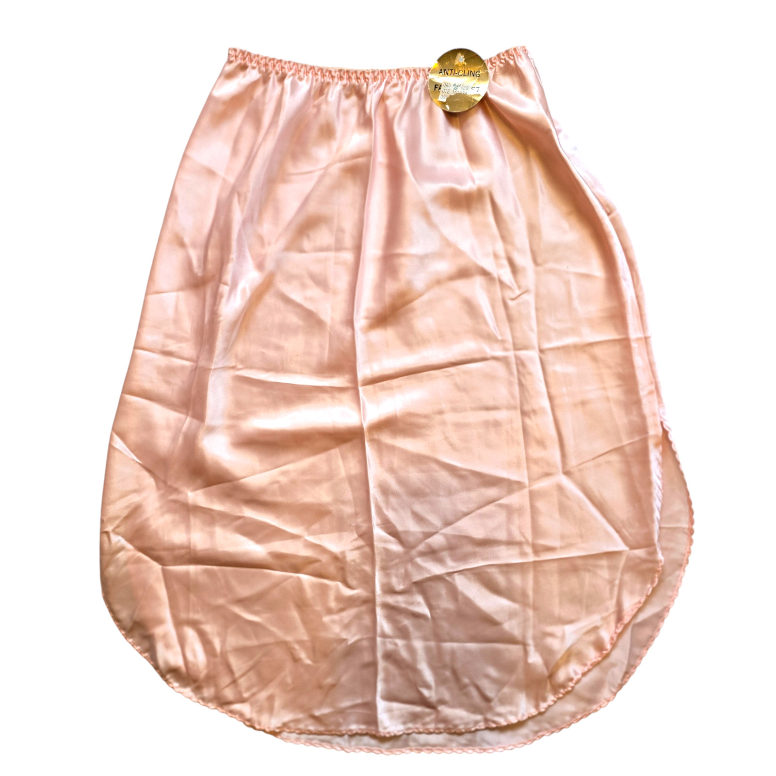 FARR WEST S Luxury Pink Glossy Slick Satin Anti-Cling 27″ Half-Slip NWT