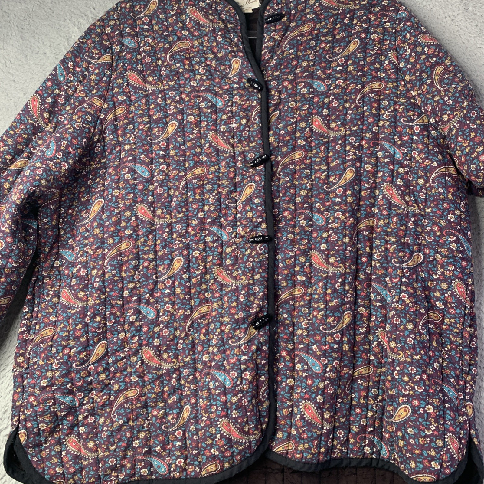 Vintage 1960’s Toni Woods New York Paisley Inspired Quiltded Jacket 42