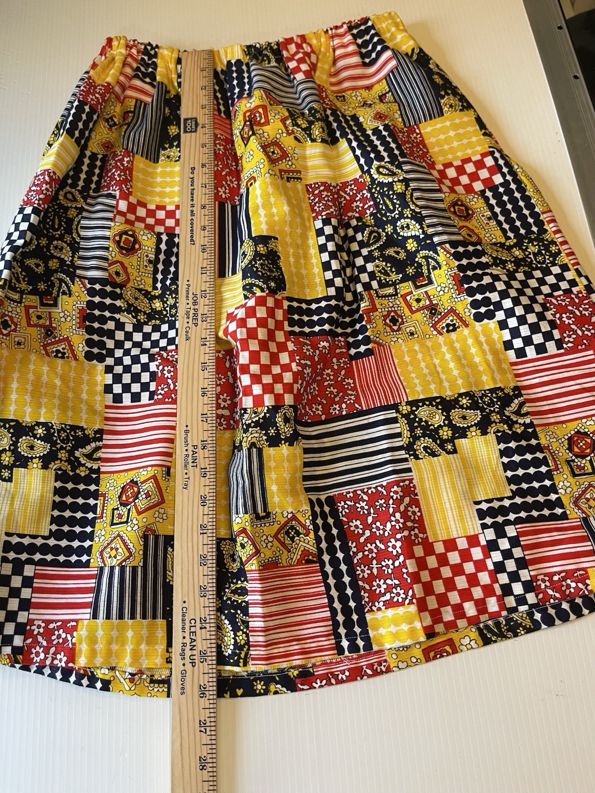 Vintage Handmade Patchwork A Line Full Flair Skirt