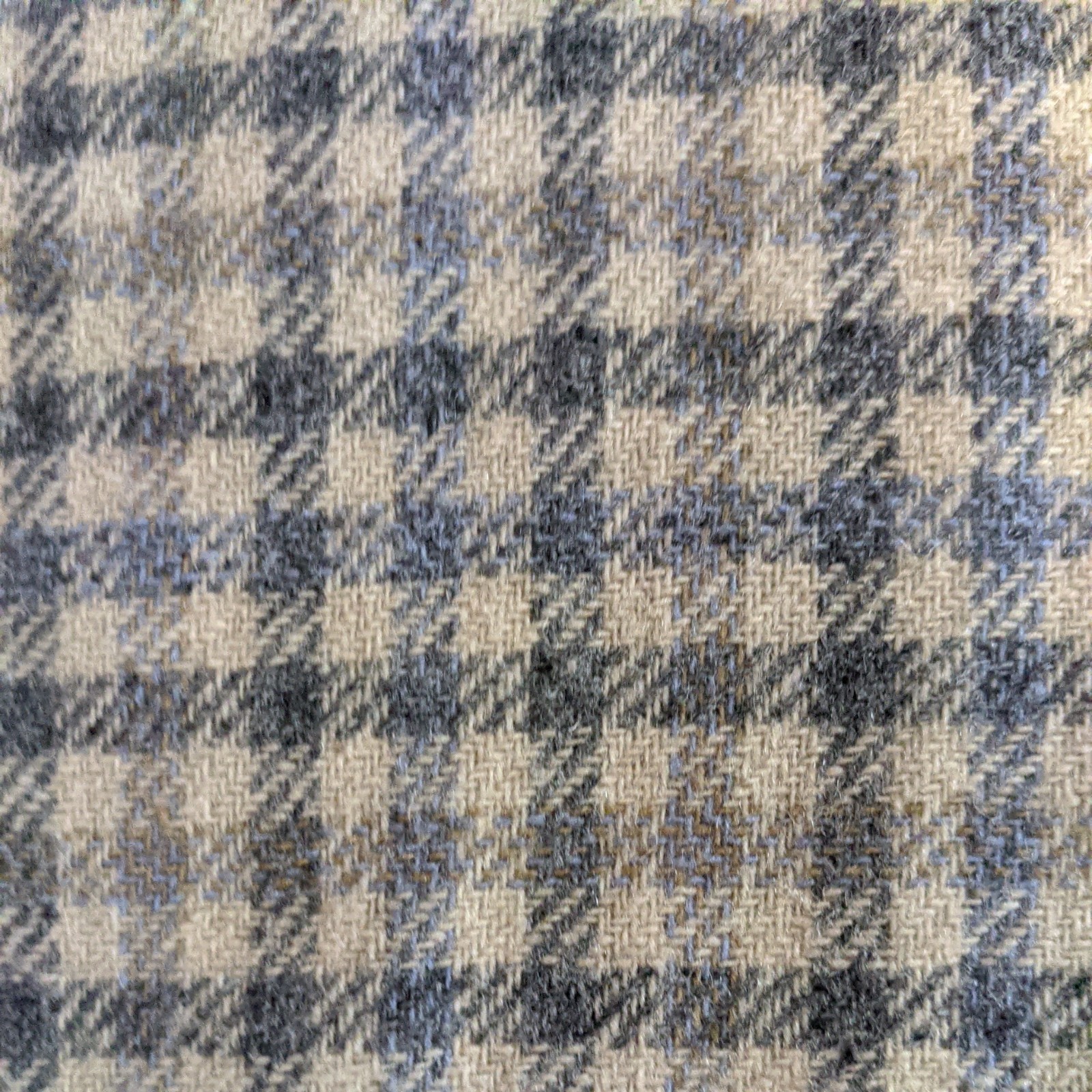 Vtg Woolrich Wool Blend Gray & Beige Hounds tooth Button Up Shirt Women XL USA