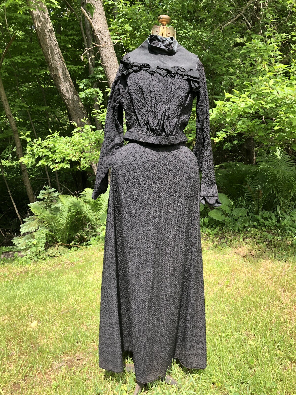 Vintage Antique 1800’s Victorian Ready To Wear GOWN SKIRT & BODICE B 30” Martha