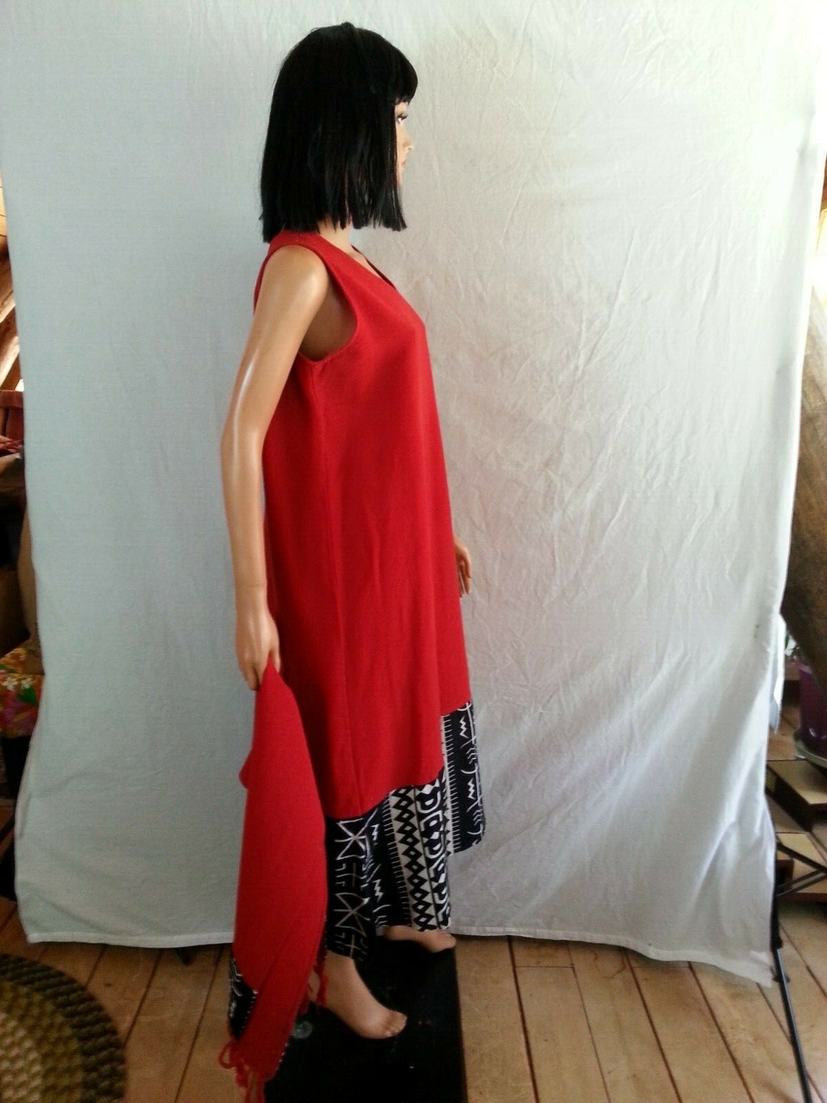 Pegasus Fashion 3 PC Dress Suit Coat Shawl Red Black White Ethic 1 SZ REG to L
