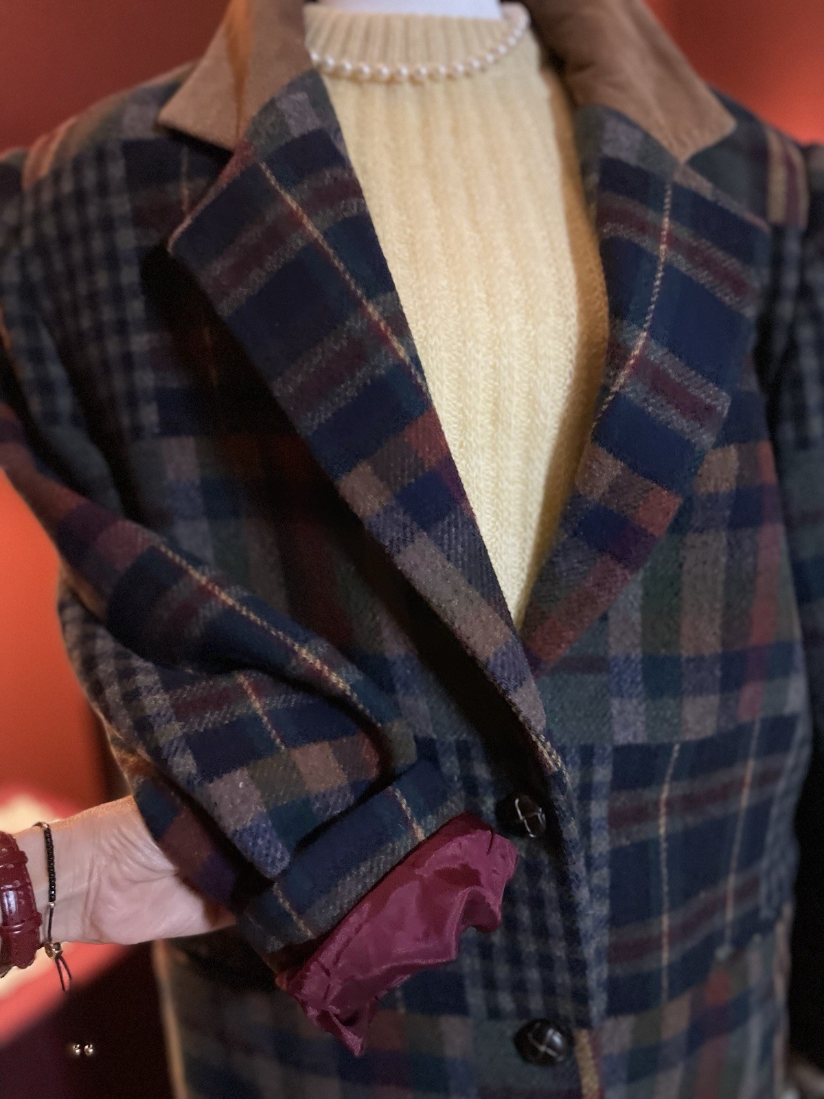 VTG80’s Laura Jefferies Patchwork Plaid Wool BlendBlazer Jacket Sz L Grandpacore