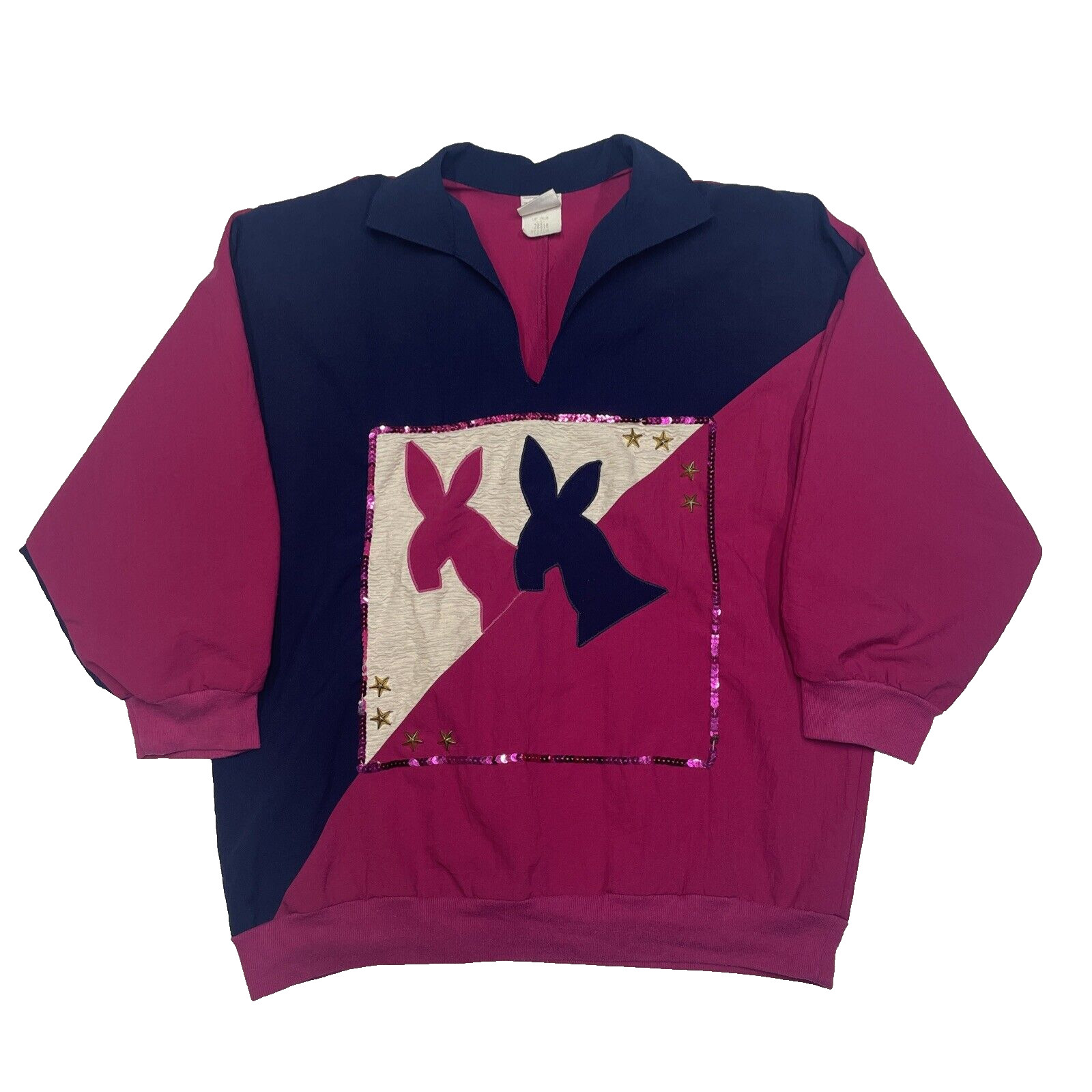 VINTAGE G.W. A Division of Graff Shirt Womens Medium Pink Blue Pullover Top