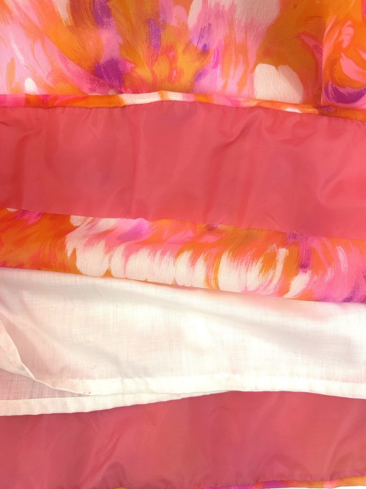 Vintage Parisa Honolulu Hawaiian M Floral Maxi Dress Pink Orange Mod Shift QQ35