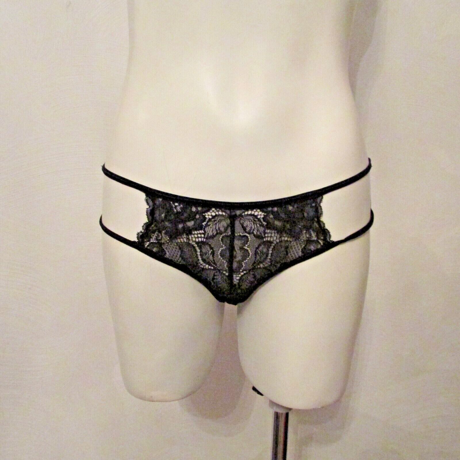 Frederick’s of Hollywood Chantilly Lace Open-Crotch Double String Bikini Panty S