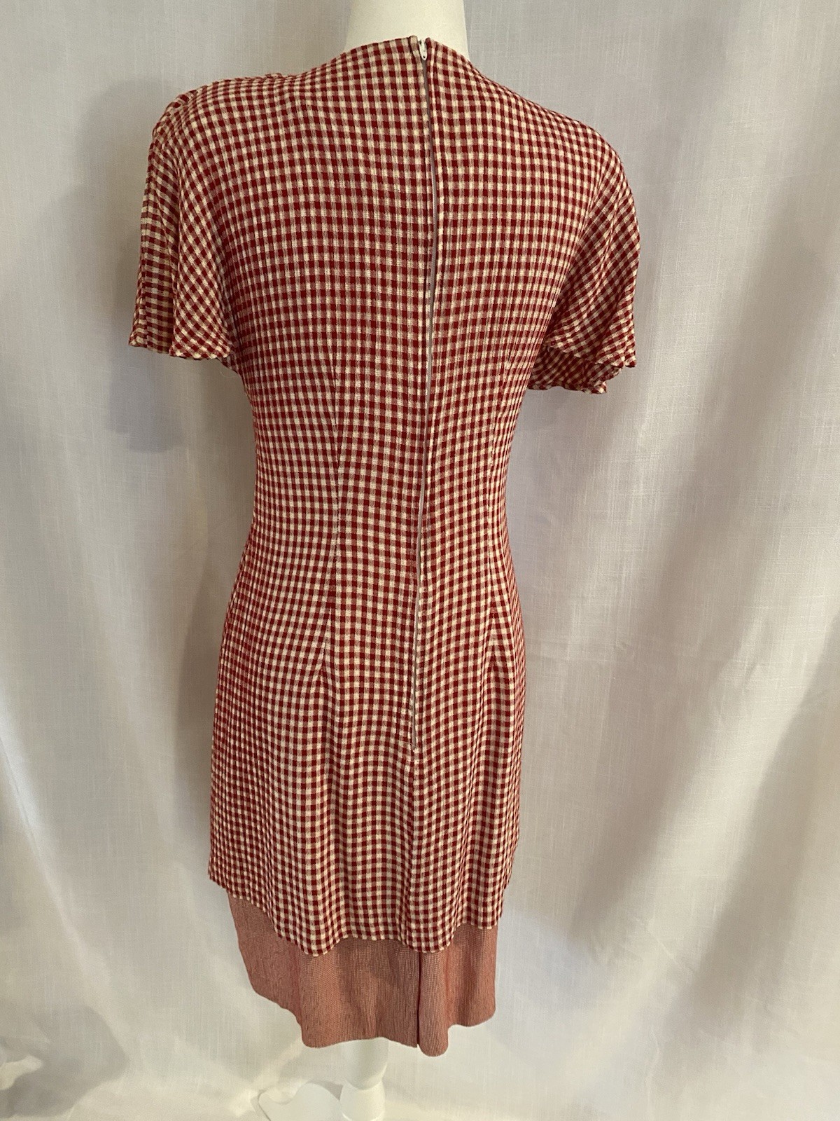 Vintage 90s Red Checkered Gingham Sundress Grunge