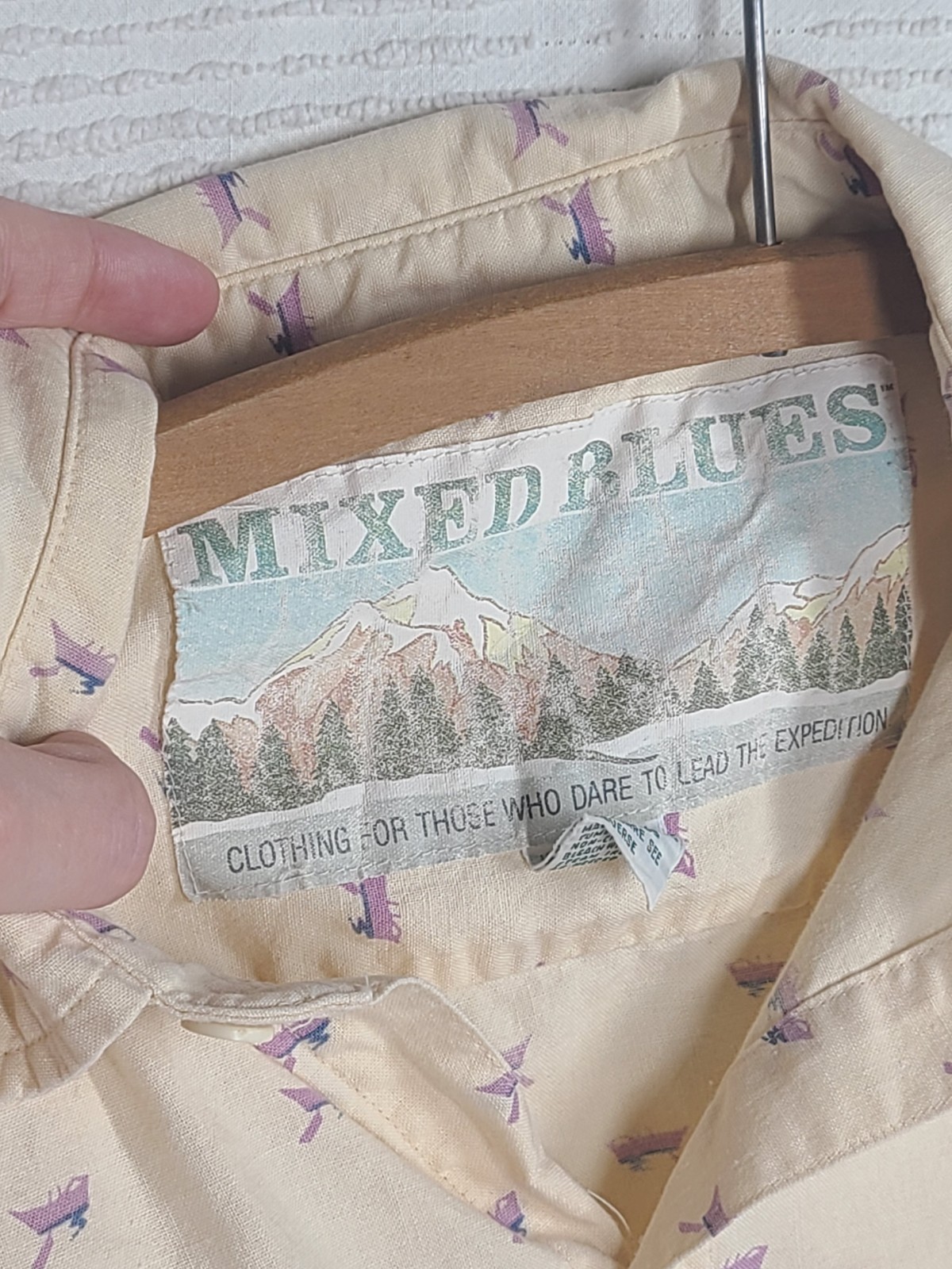 Vintage 90s Rowboat Oxford Shirt 100% Cotton Mixed Blues Outdoors Camping Unisex